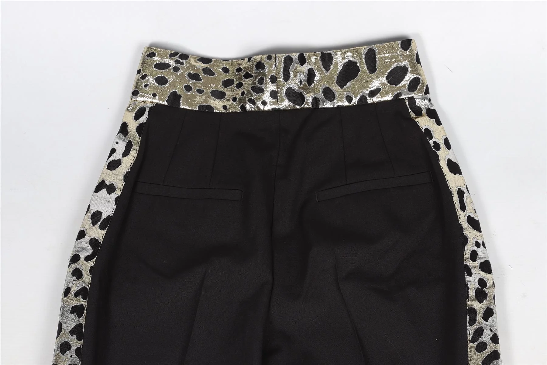 DOLCE & GABANNA BLACK WOOL STRAIGHT LEG PANTS IT 36 UK 4 - Image 5