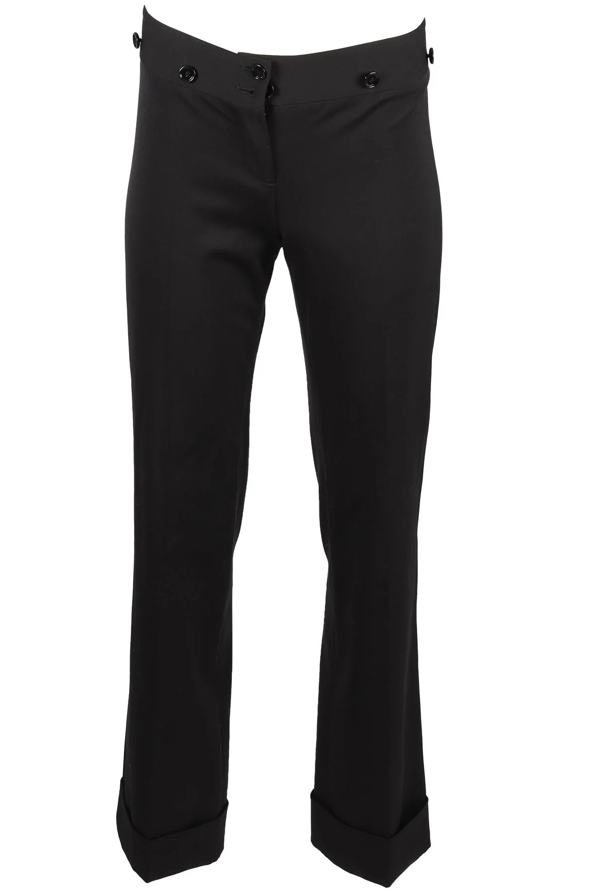 DOLCE & GABANNA BLACK WOOL STRAIGHT LEG PANTS IT 40 UK 8