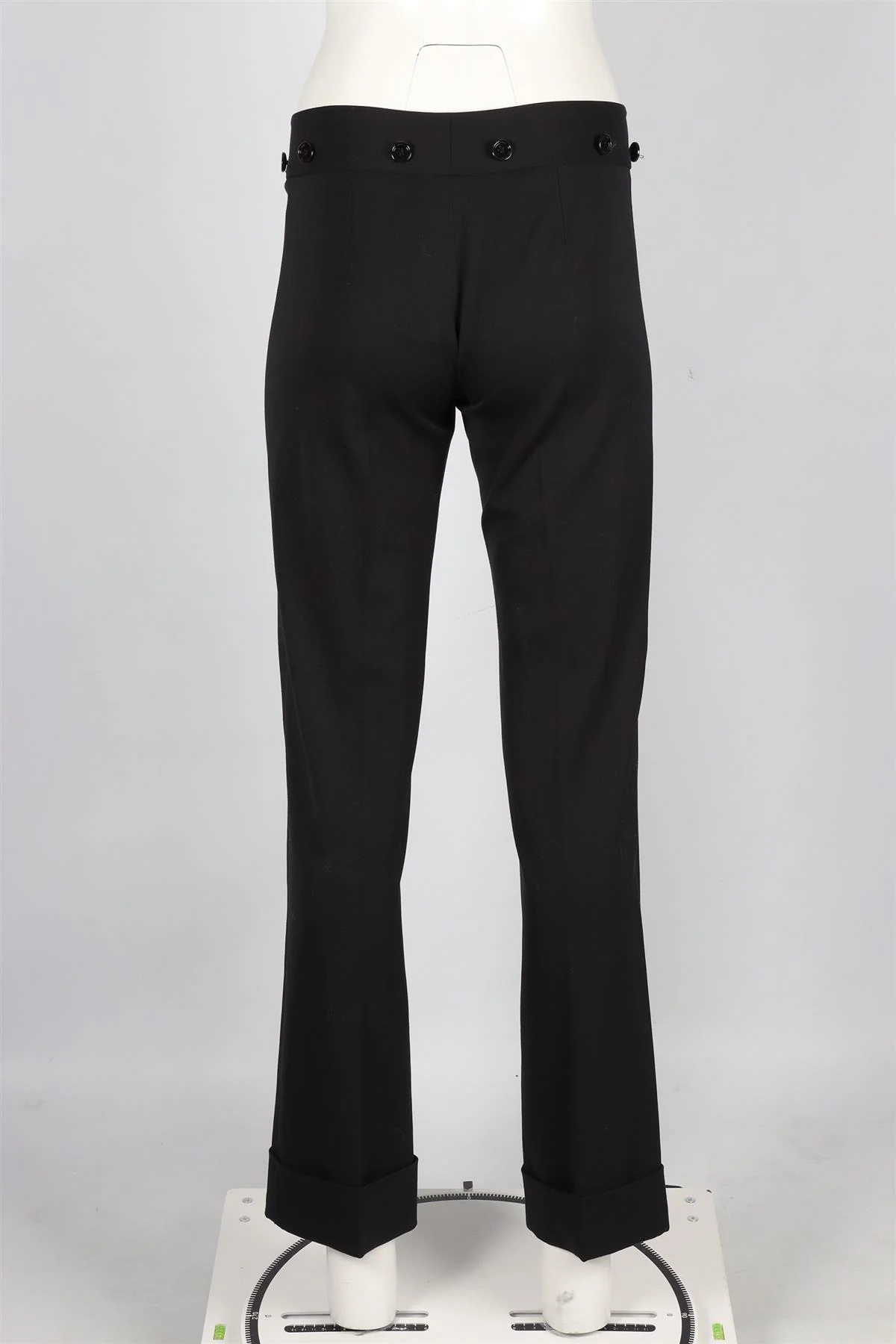 DOLCE & GABANNA BLACK WOOL STRAIGHT LEG PANTS IT 40 UK 8 - Image 4