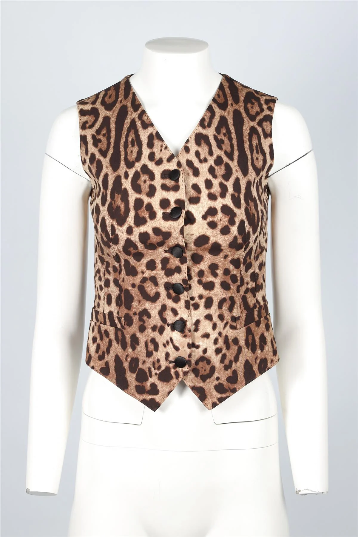 DOLCE & GABANNA BROWN WOOL WAISTCOAT IT 36 UK 4 - Image 2
