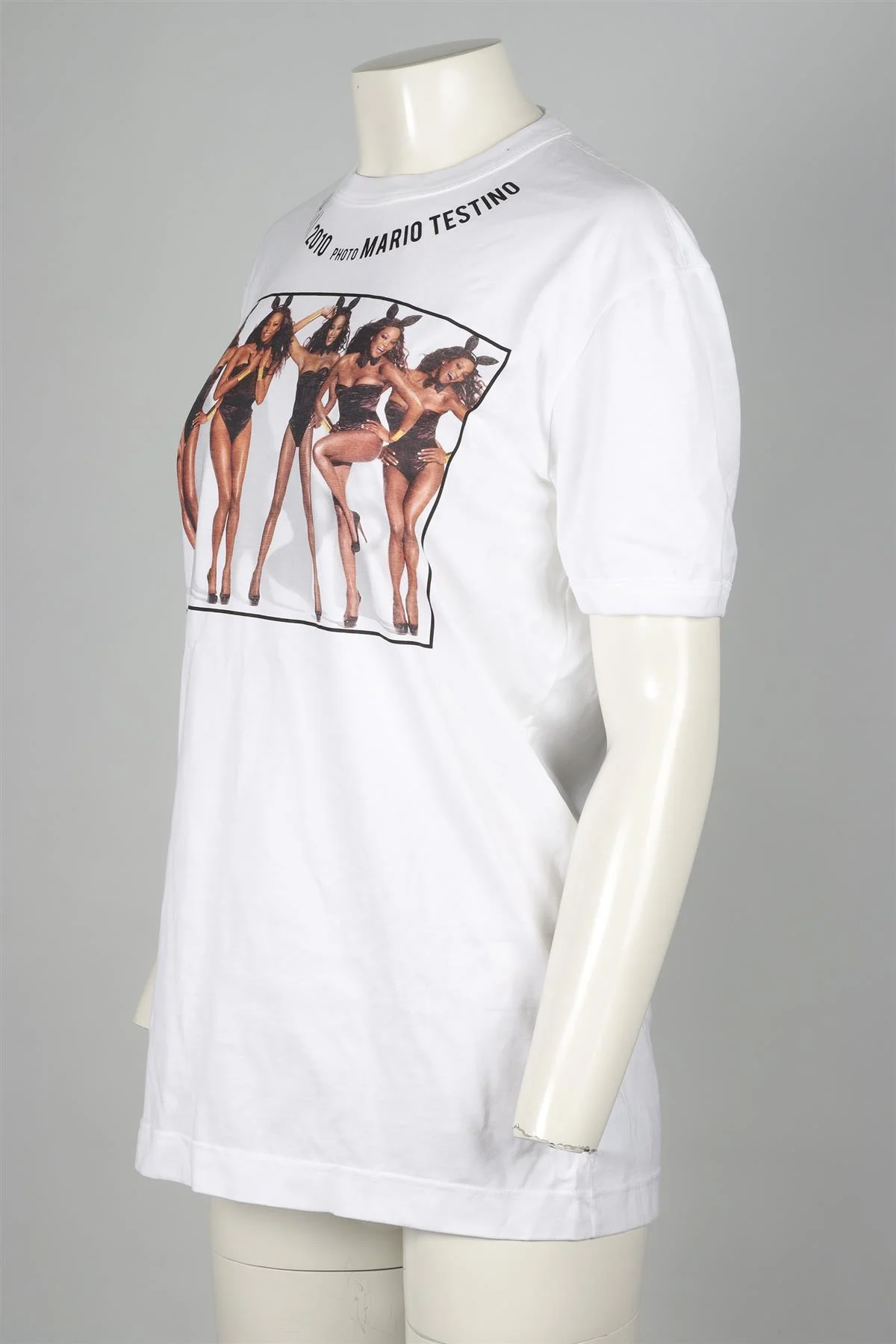 DOLCE & GABANNA FOR NAOMI CAMPBELL WHITE AUTOGRAPH COTTON T-SHIRT LARGE - Image 3