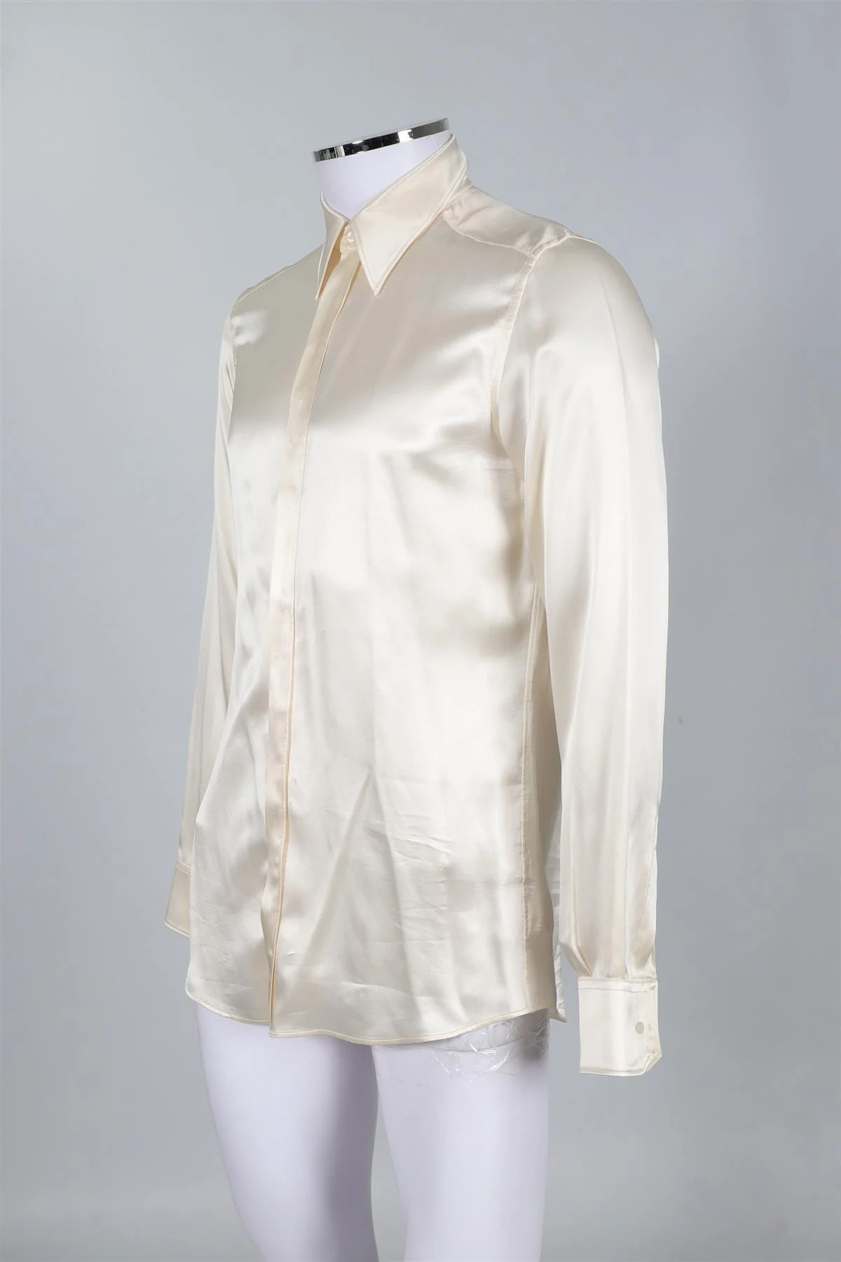 DOLCE & GABANNA IVORY MEN'S MARTINI SILK SHIRT EU 39 UK 38 - Image 3