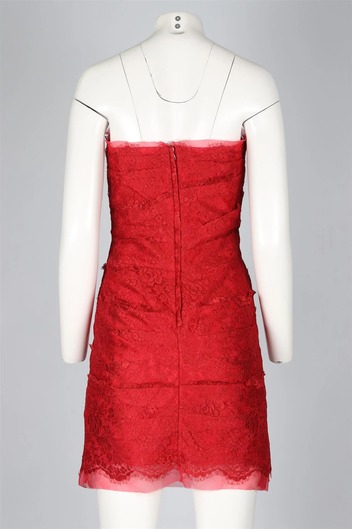 DOLCE & GABANNA RED LACE MINI DRESS IT 42 UK 10 - Image 4