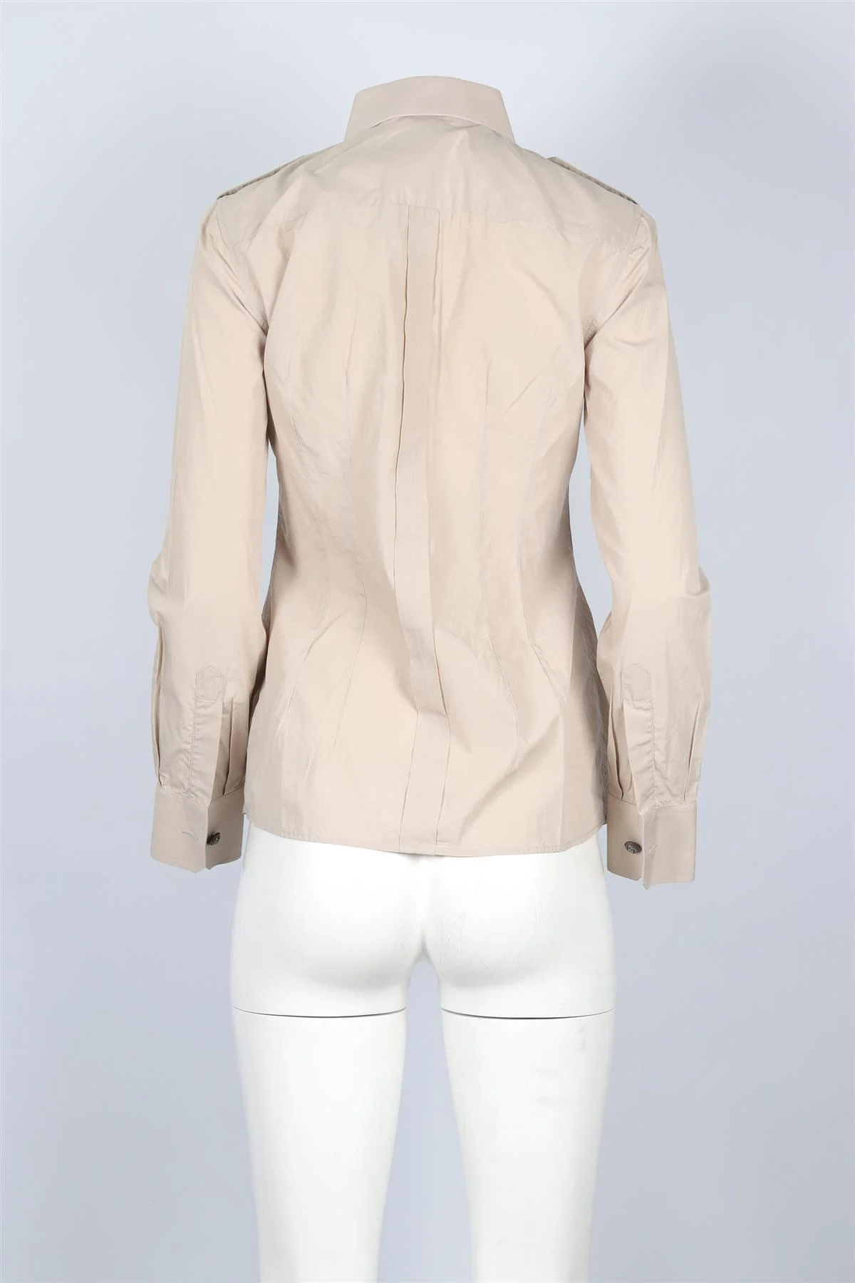 DOLCE & GABBANA BEIGE COTTON SHIRT IT 42 UK 10 - Image 4
