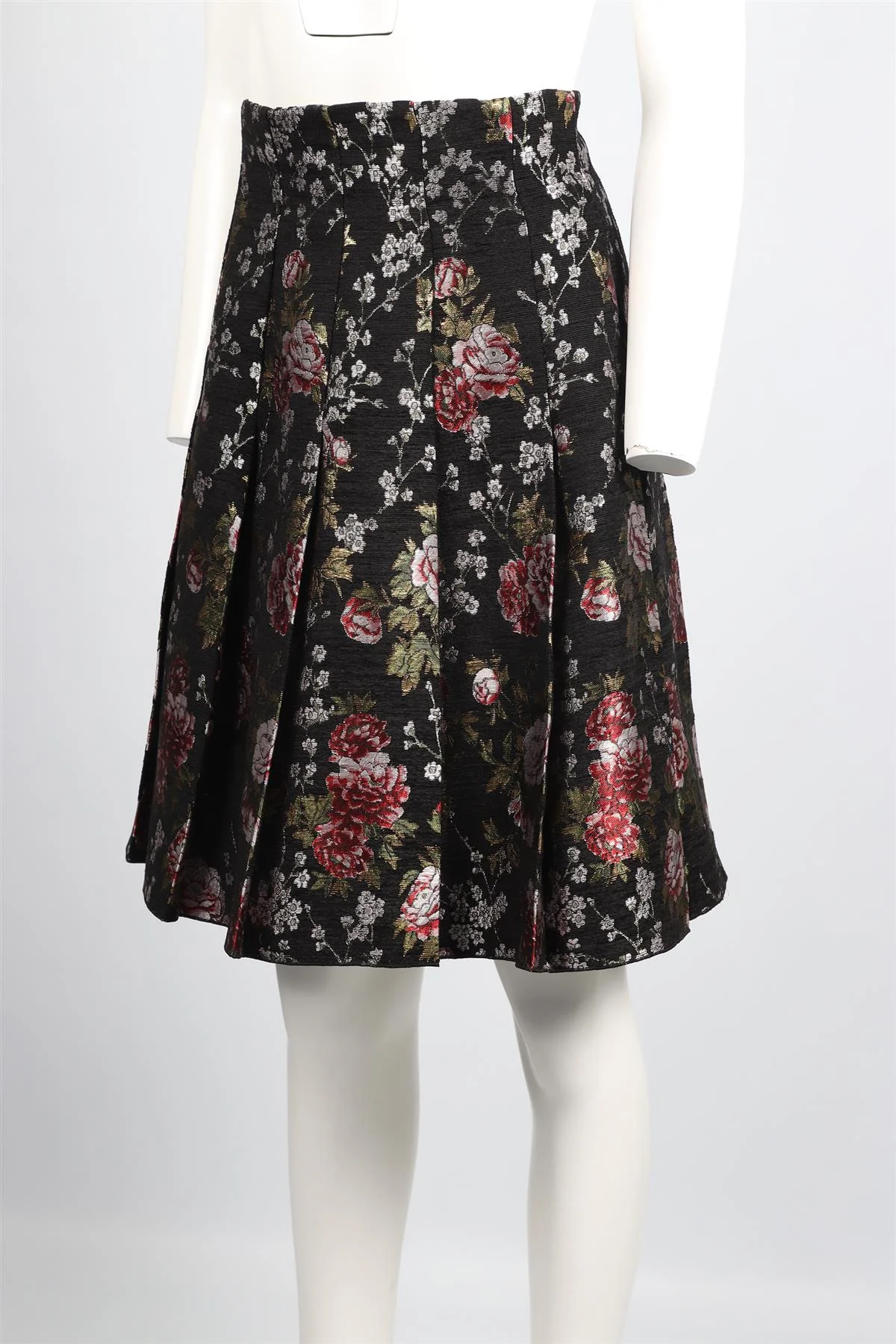 DOLCE & GABBANA BLACK BROCADE MINI SKIRT IT 42 UK 10 - Image 3
