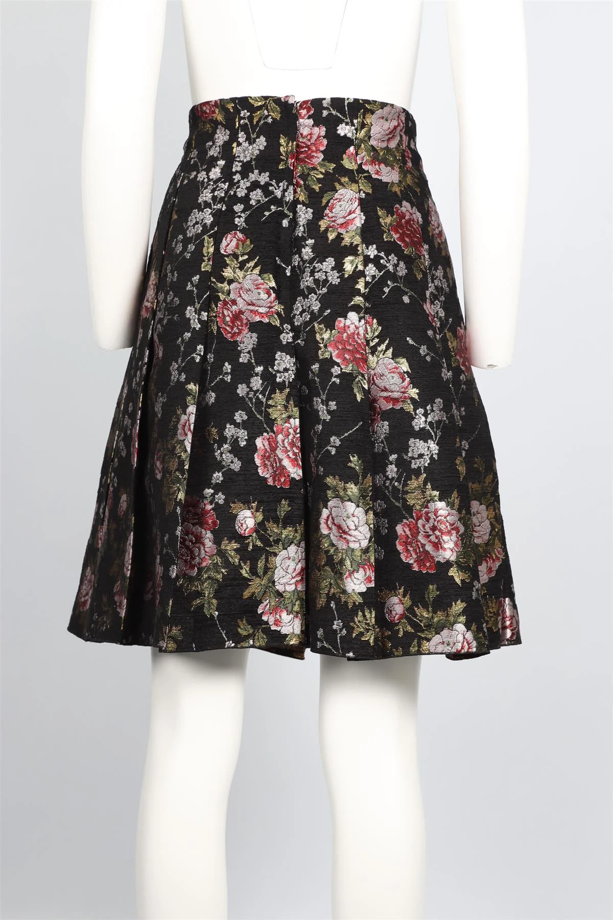 DOLCE & GABBANA BLACK BROCADE MINI SKIRT IT 42 UK 10 - Image 4