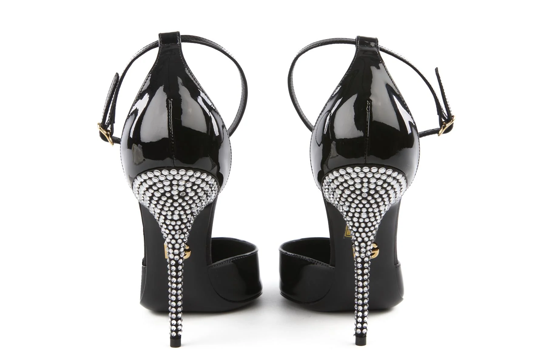 DOLCE & GABBANA BLACK CRYSTAL AND PATENT LEATHER PUMPS EU 39 UK 6 US 9 - Image 5