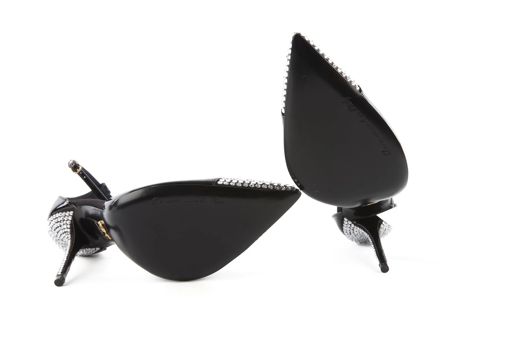 DOLCE & GABBANA BLACK CRYSTAL AND PATENT LEATHER PUMPS EU 39 UK 6 US 9 - Image 6