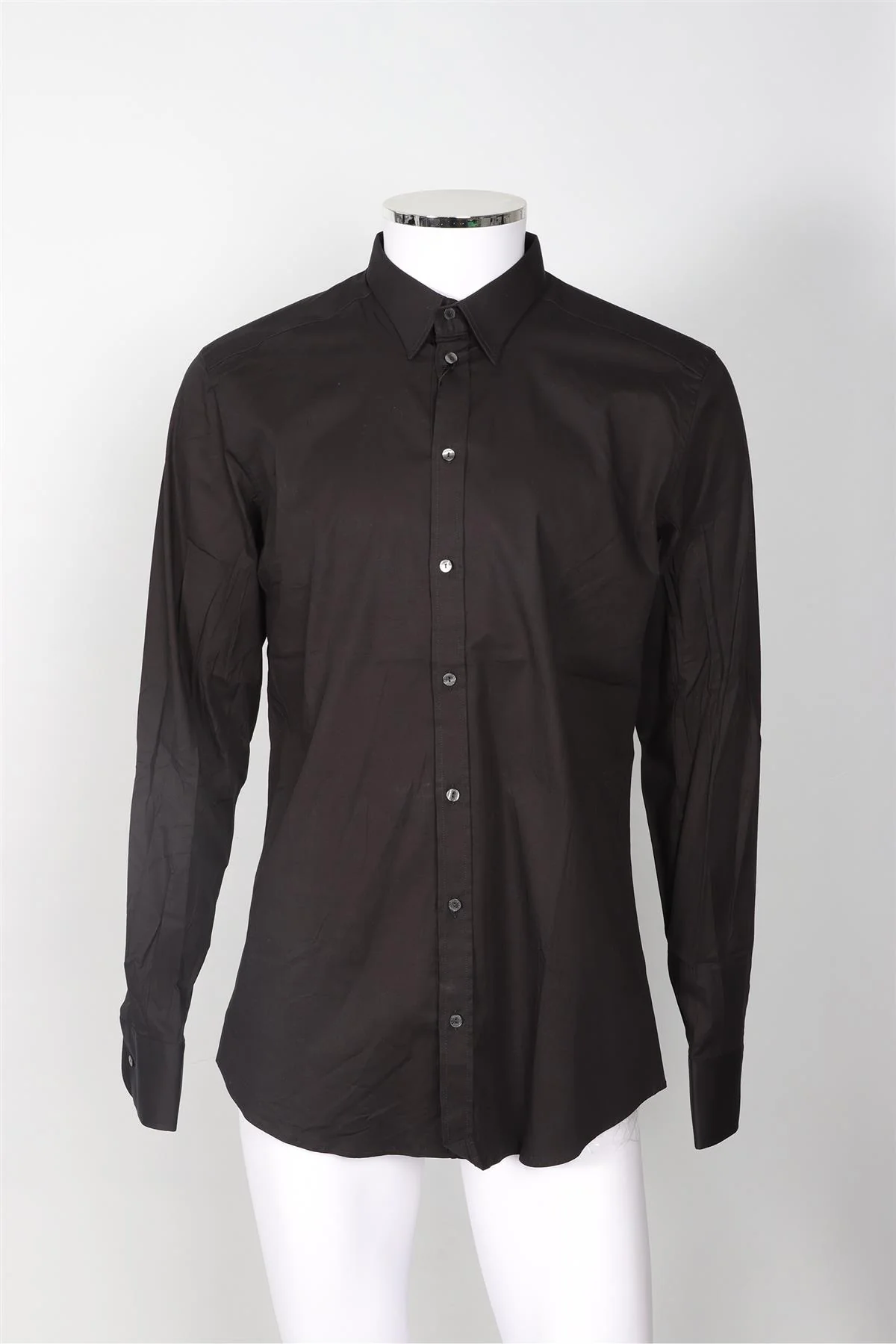 DOLCE & GABBANA BLACK MEN'S COTTON SHIRT UK/US COLLAR 16 UK/US CHEST 40 - Image 2