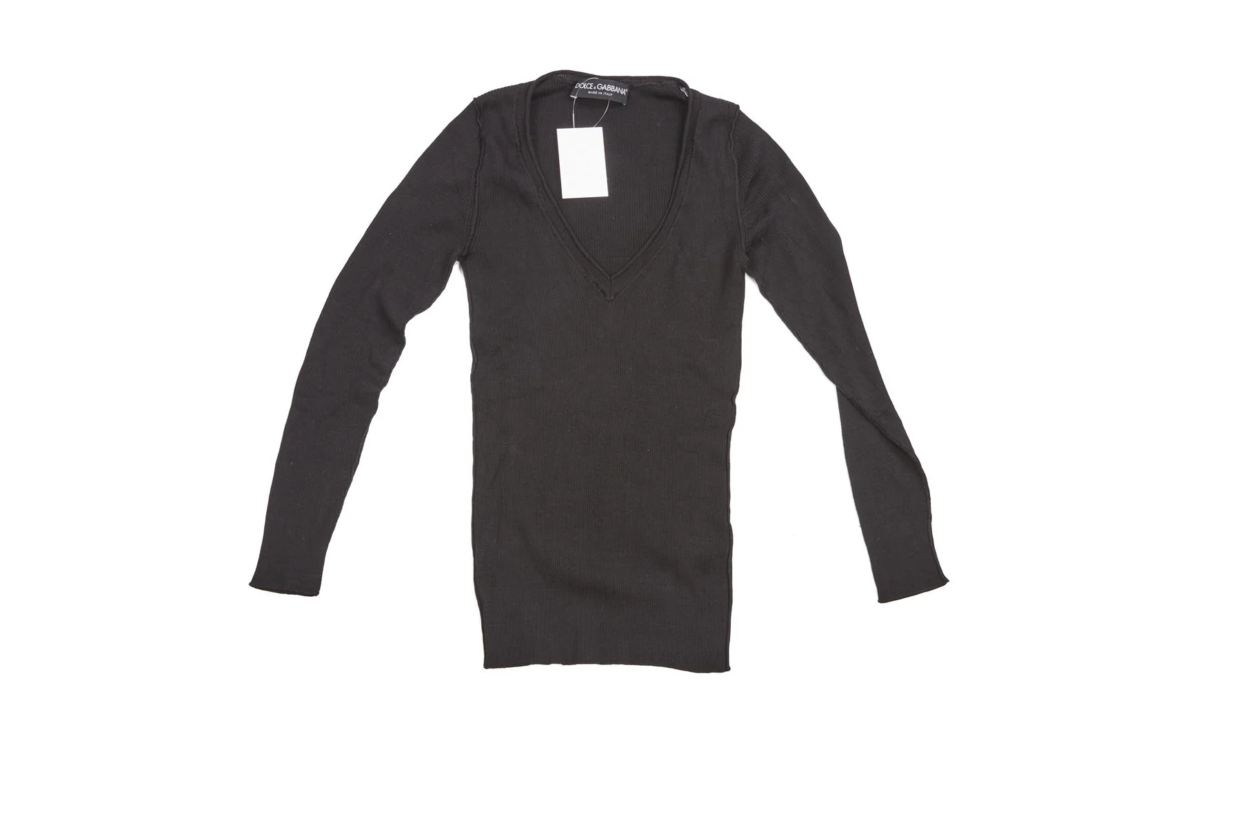 DOLCE & GABBANA BLACK SILK TOP IT 36 UK 4 - Image 2