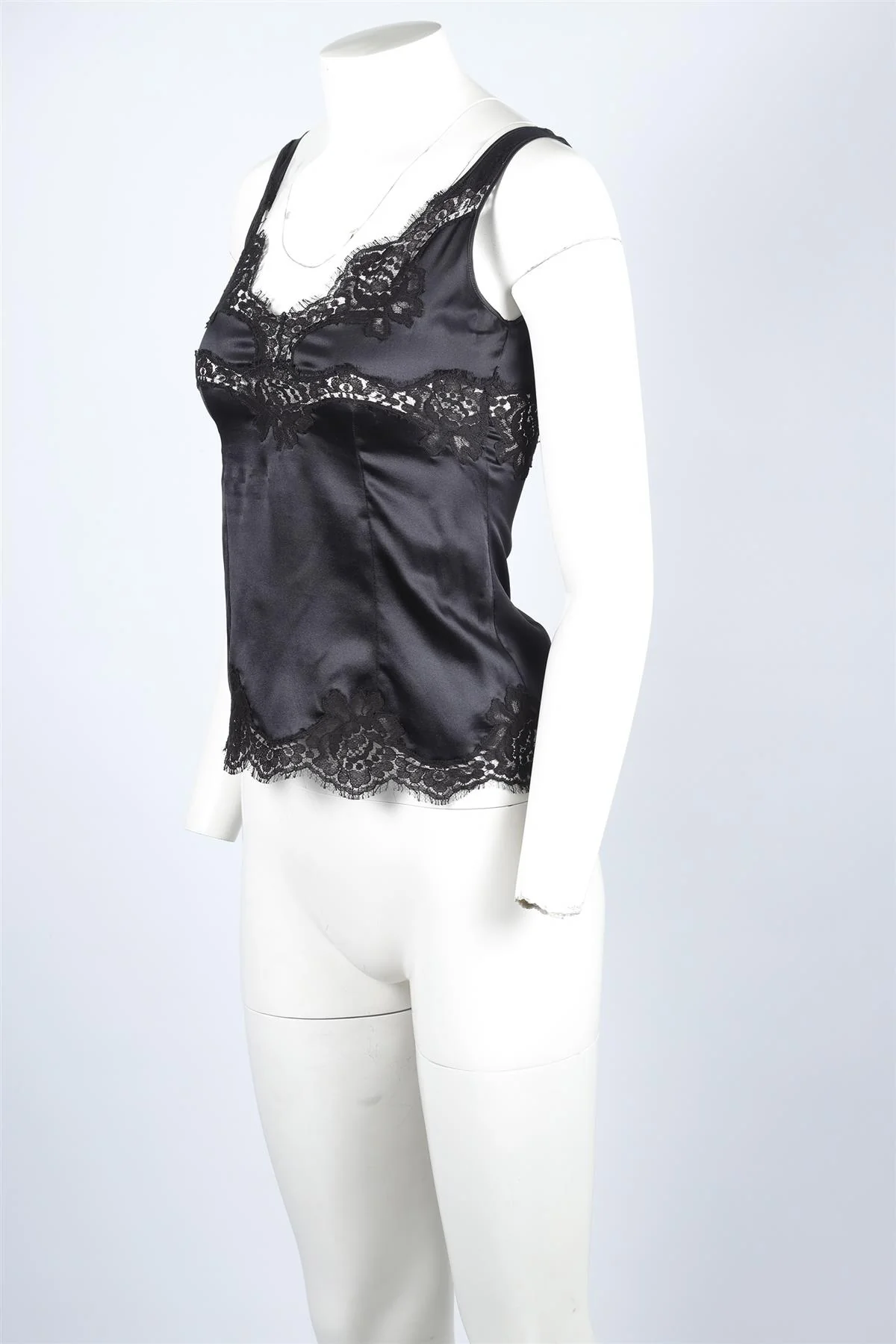 DOLCE & GABBANA BLACK SILK TOP IT 38 UK 6 - Image 3