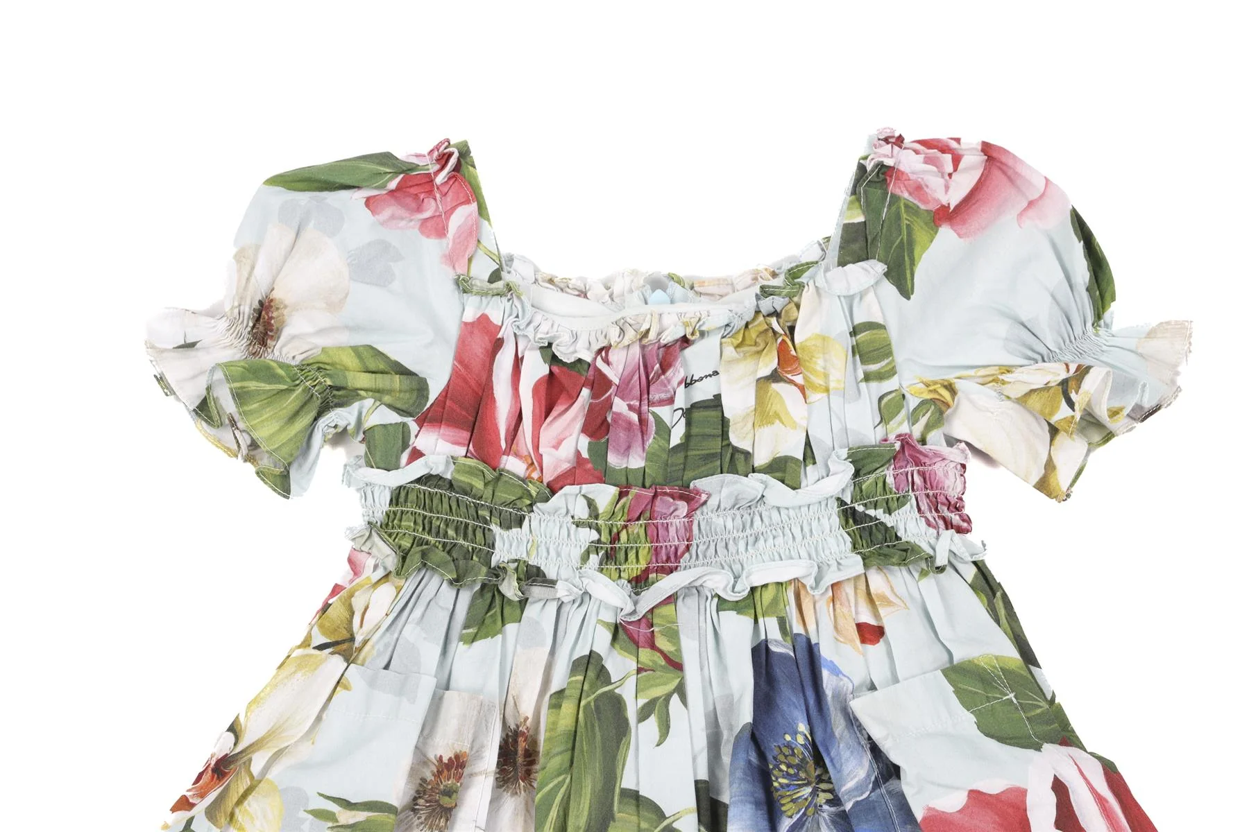 DOLCE & GABBANA BLUE BABY GIRLS DRESS AND BLOOMERS SET 12-18 MONTHS - Image 3