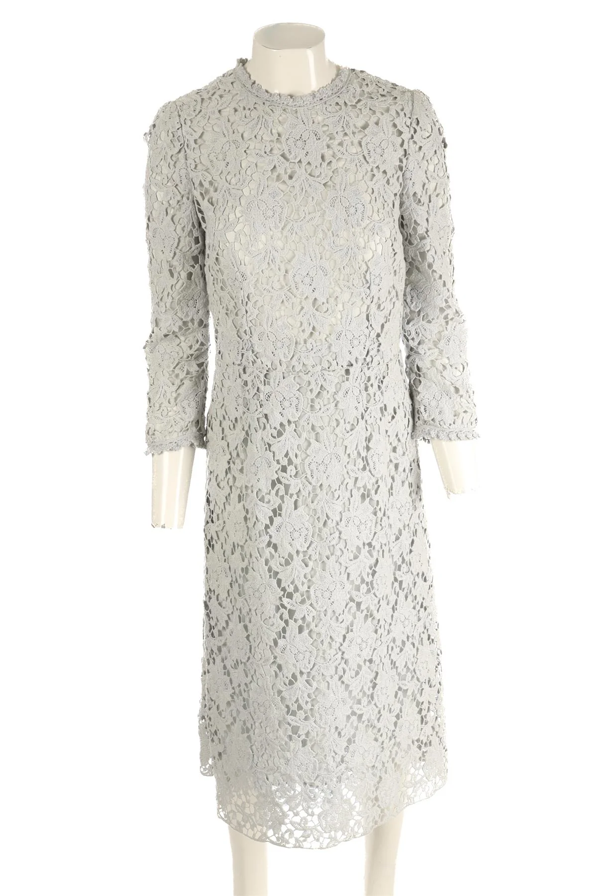 DOLCE & GABBANA BLUE LACE MIDI DRESS IT 42 UK 10 - Image 2