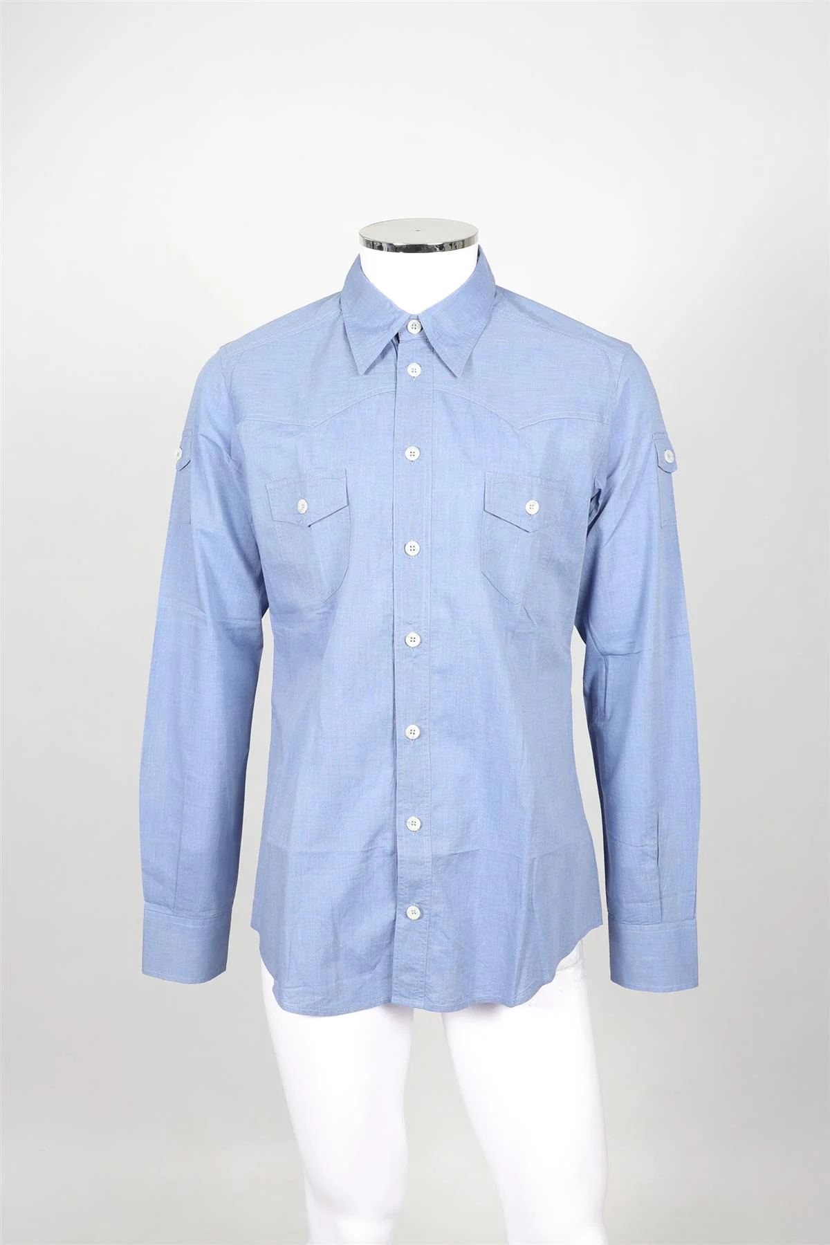 DOLCE & GABBANA BLUE MEN'S COTTON SHIRT UK/US COLLAR 16 UK/US CHEST 40 - Image 2