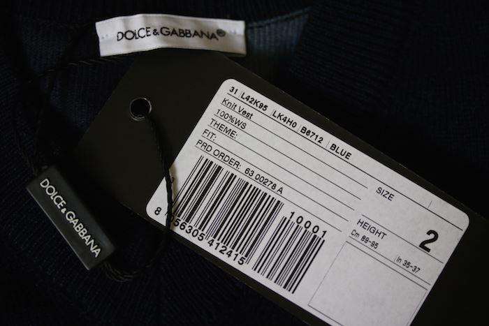 DOLCE & GABBANA BOYS NAVY BLUE KNIT VEST 2 YEARS - Image 3