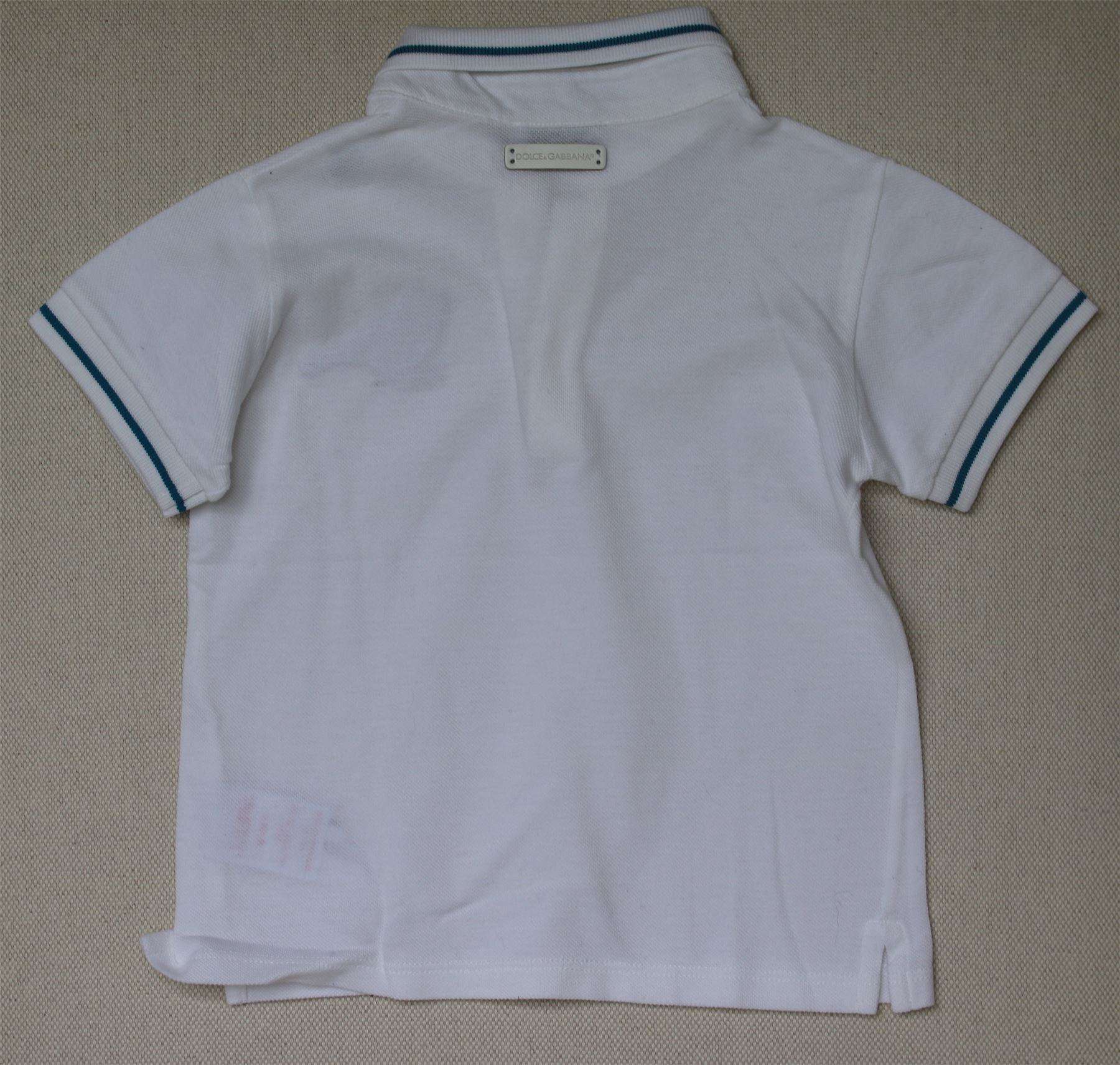 DOLCE & GABBANA BOYS WHITE POLO TOP WITH EMBROIDERED BIRD 18-24 MONTHS - Image 2