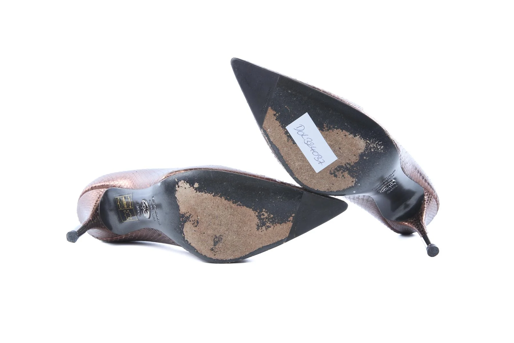 DOLCE & GABBANA BRONZE SNAKESKIN PUMPS EU 36.5 UK 3.5 US 6.5 - Image 6