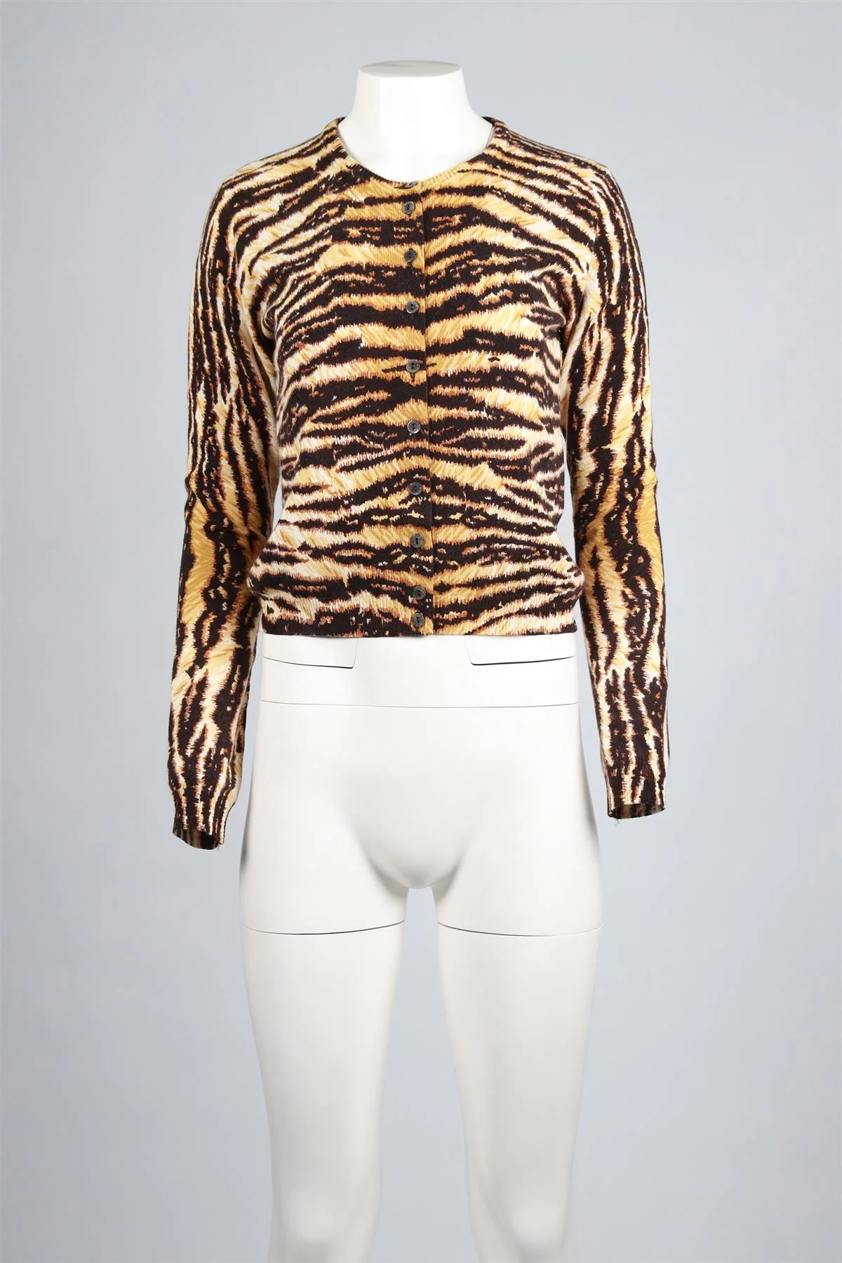 DOLCE & GABBANA BROWN CASHMERE CARDIGAN IT 42 UK 10 - Image 2