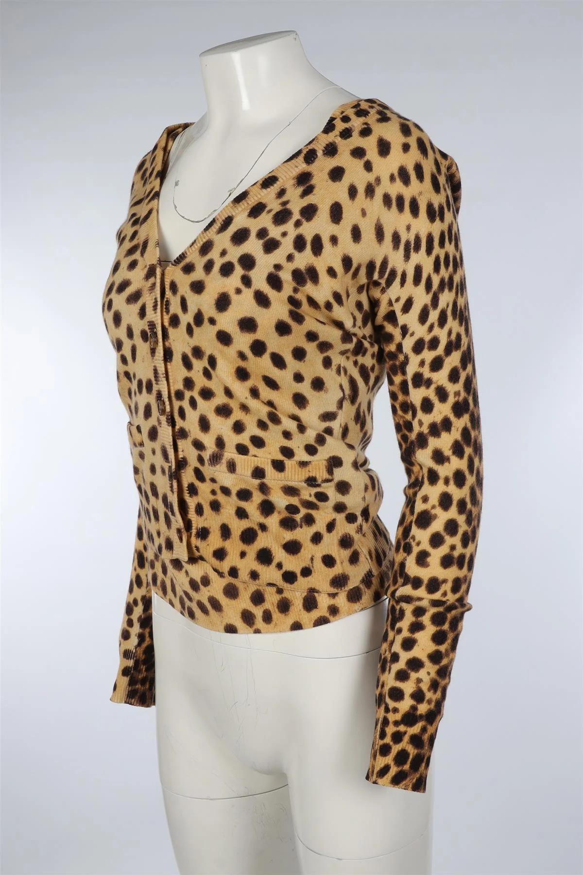 DOLCE & GABBANA BROWN JACQUARD WOOL TOP IT 38 UK 6 - Image 3