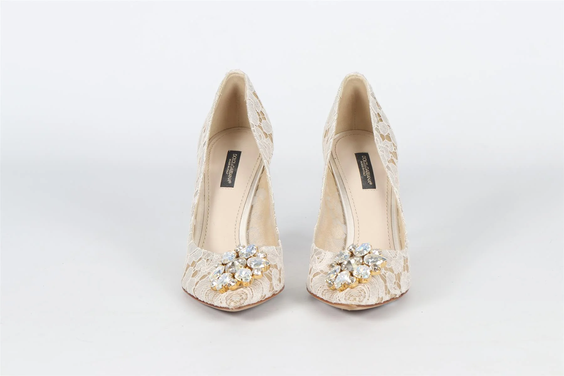 DOLCE & GABBANA CRYSTAL AND LACE PUMPS EU 39 UK 6 US 9 - Image 3