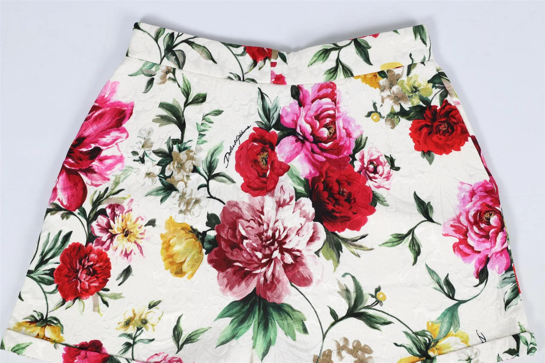 DOLCE & GABBANA FLORAL PRINT COTTON BLEND SHORTS IT 36 UK 4 - Image 5