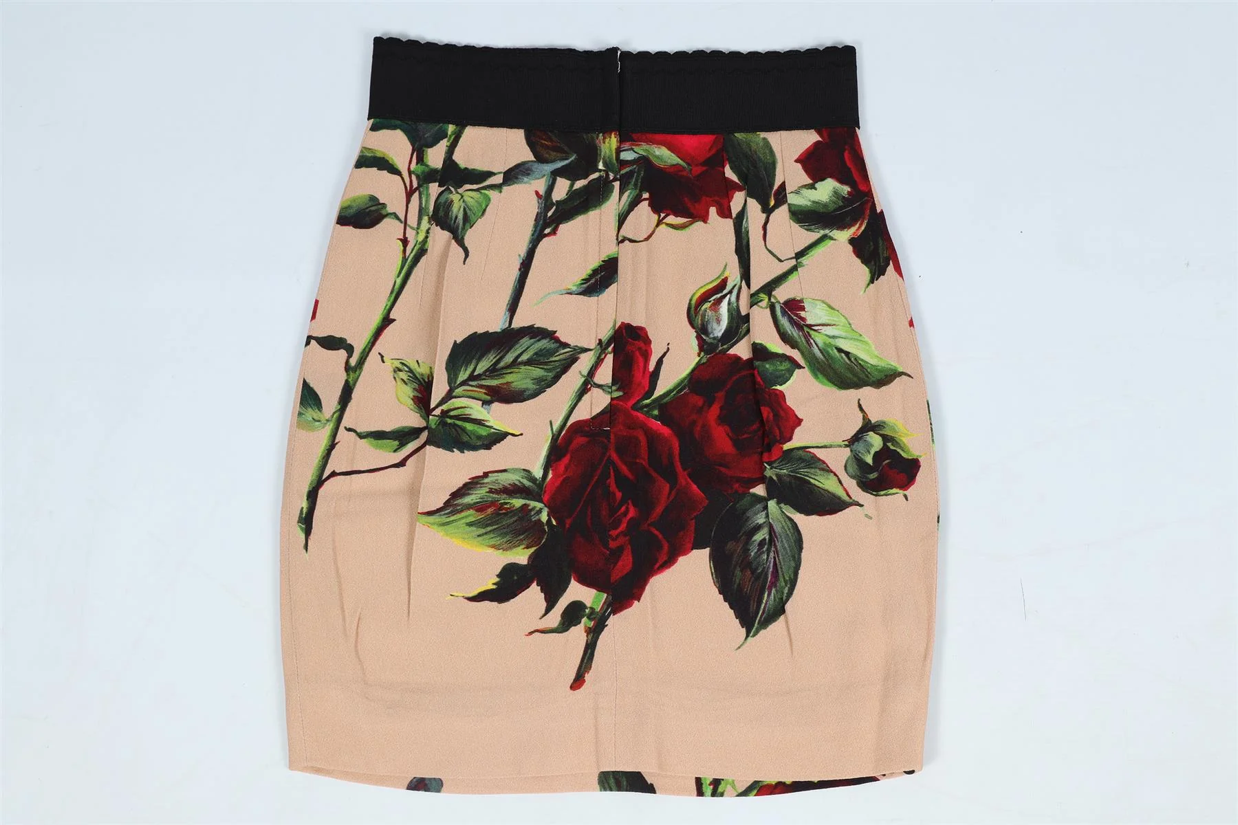 DOLCE & GABBANA FLORAL PRINT SILK BLEND MINI SKIRT IT 38 UK 6 - Image 4