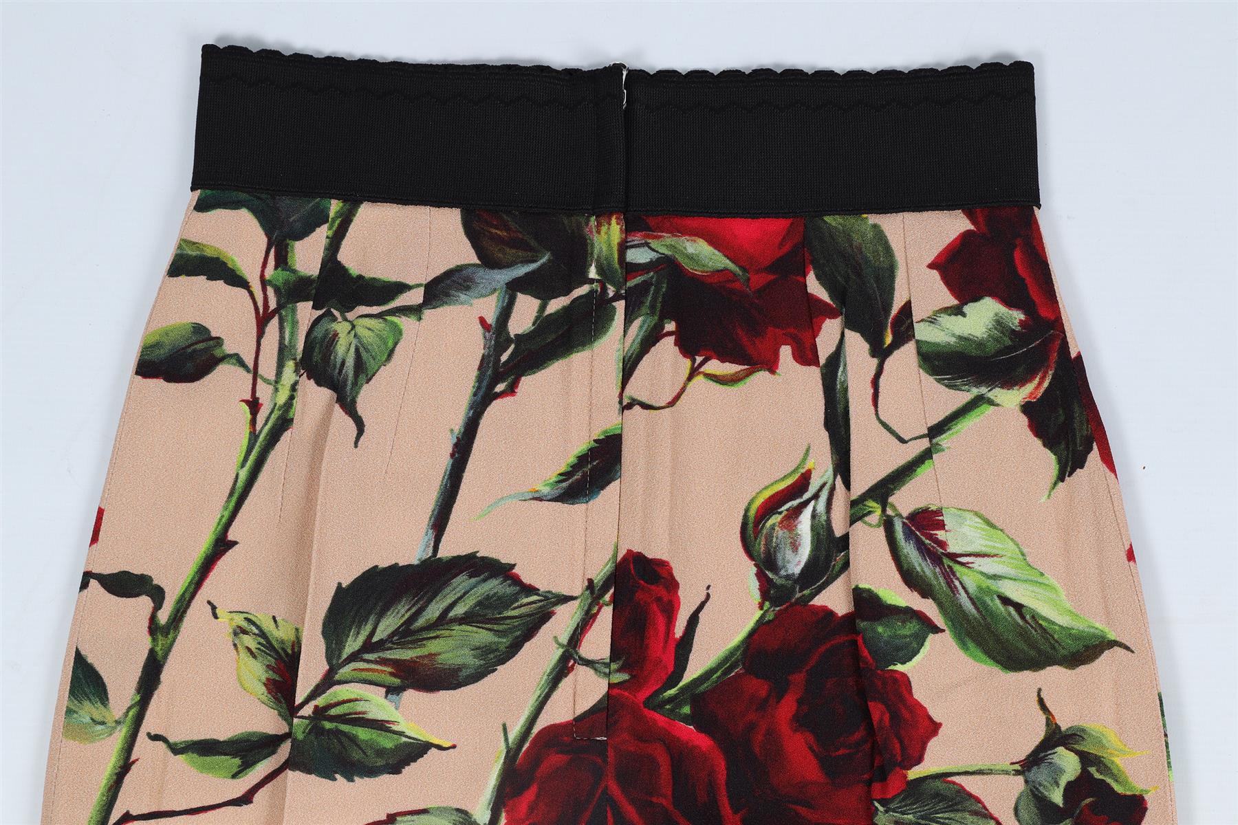 DOLCE & GABBANA FLORAL PRINT SILK BLEND MINI SKIRT IT 38 UK 6 - Image 5