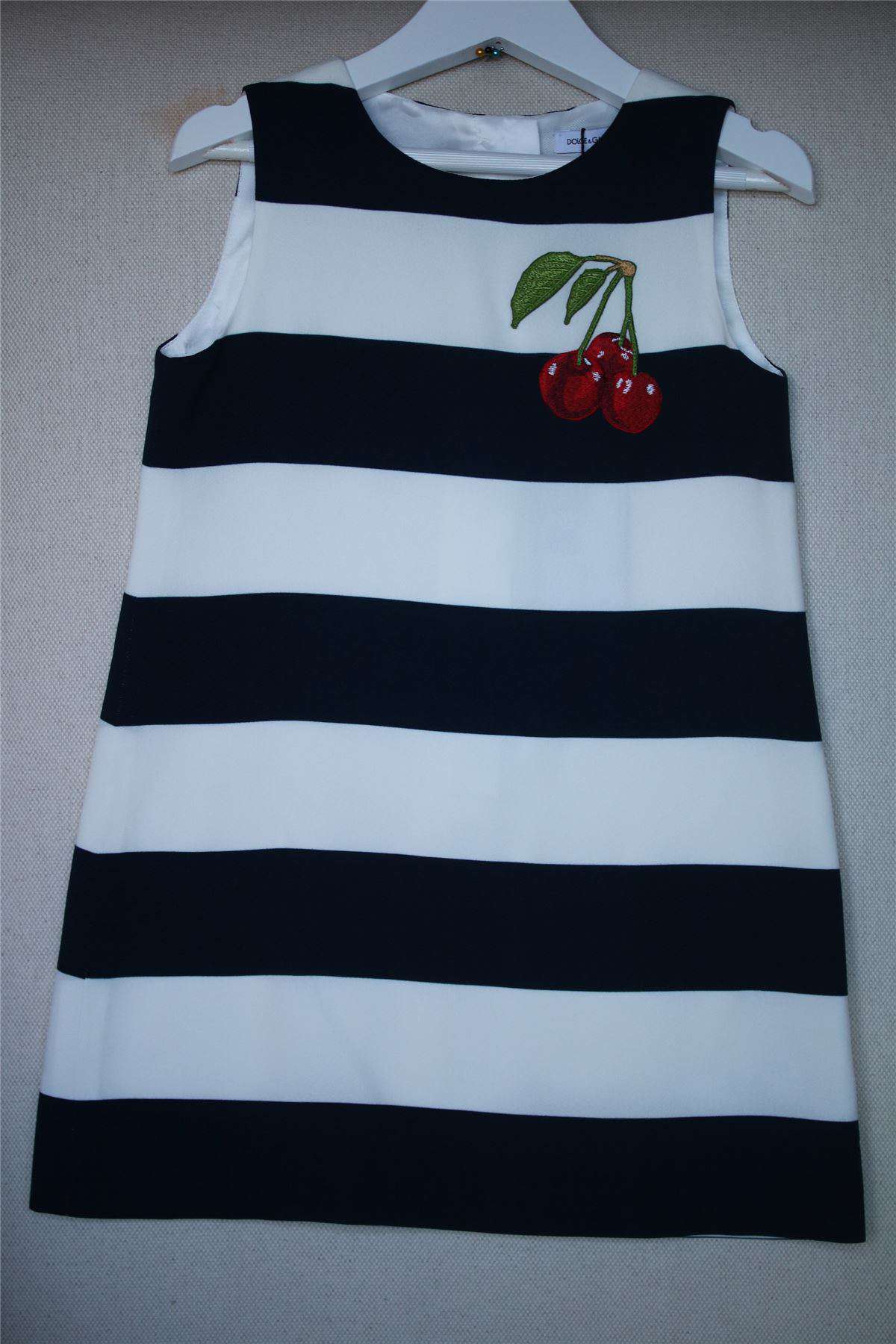DOLCE & GABBANA GIRLS BLUE & WHITE STRIPE DRESS 4 YEARS - Image 2