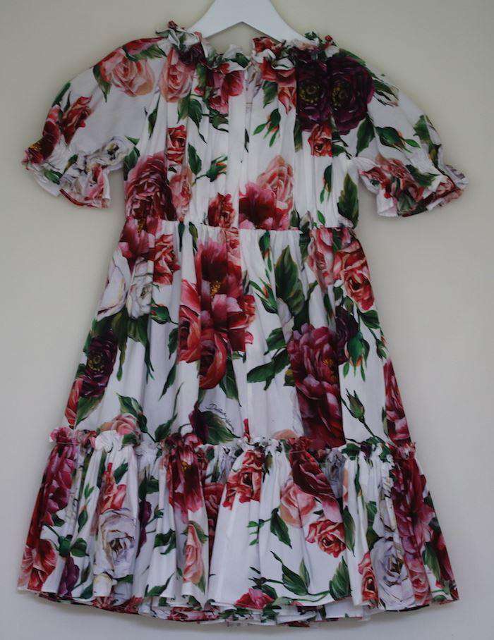 DOLCE & GABBANA GIRLS FLORAL COTTON DRESS 5 YEARS - Image 4