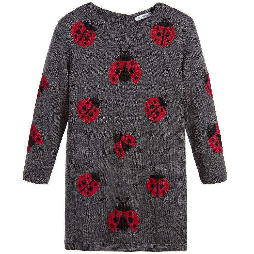 DOLCE & GABBANA GIRLS LADYBIRD SWEATER DRESS 5 YEARS - Image 2