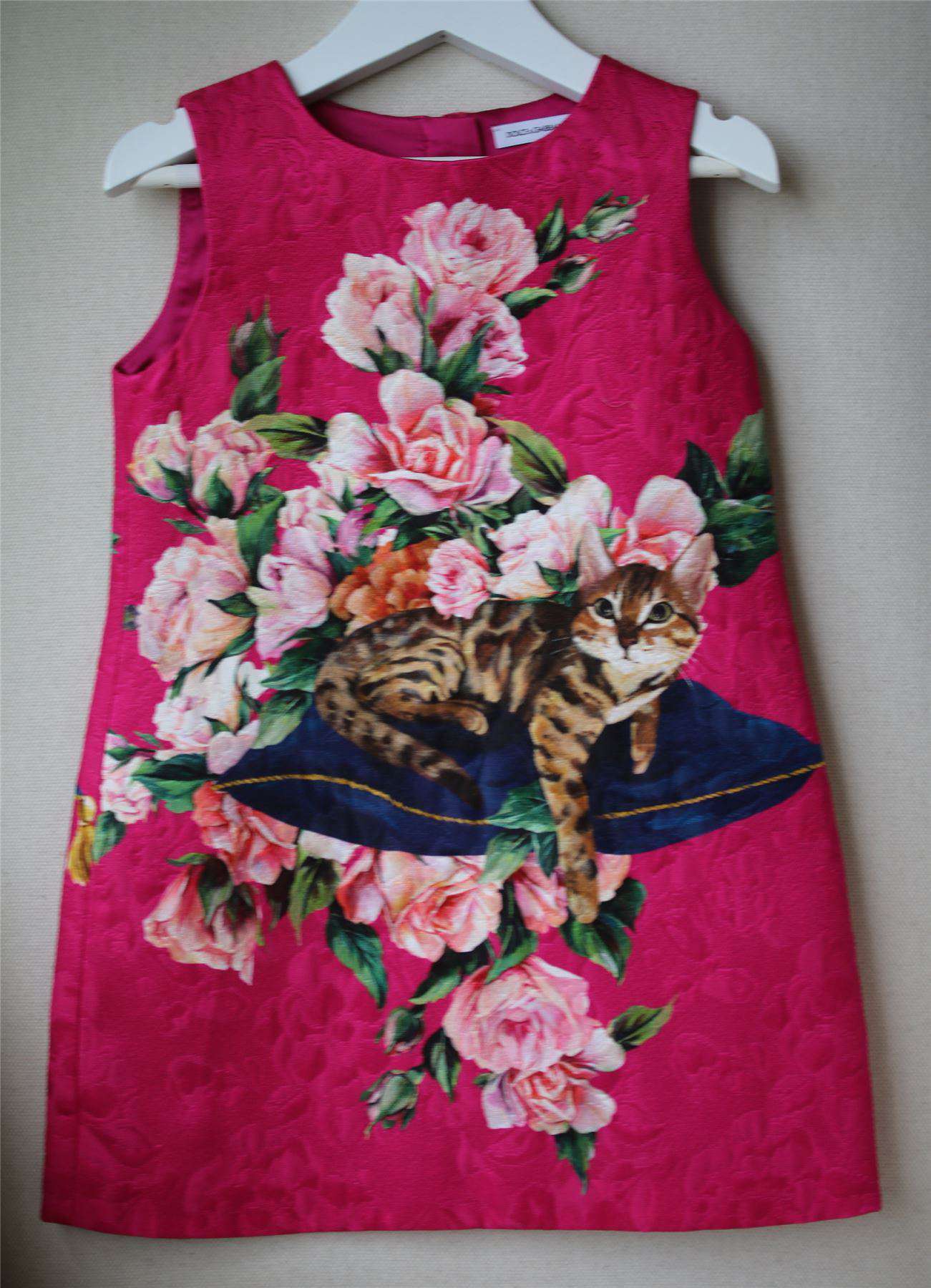 DOLCE & GABBANA GIRLS PINK BROCADE DRESS 4 YEARS - Image 3