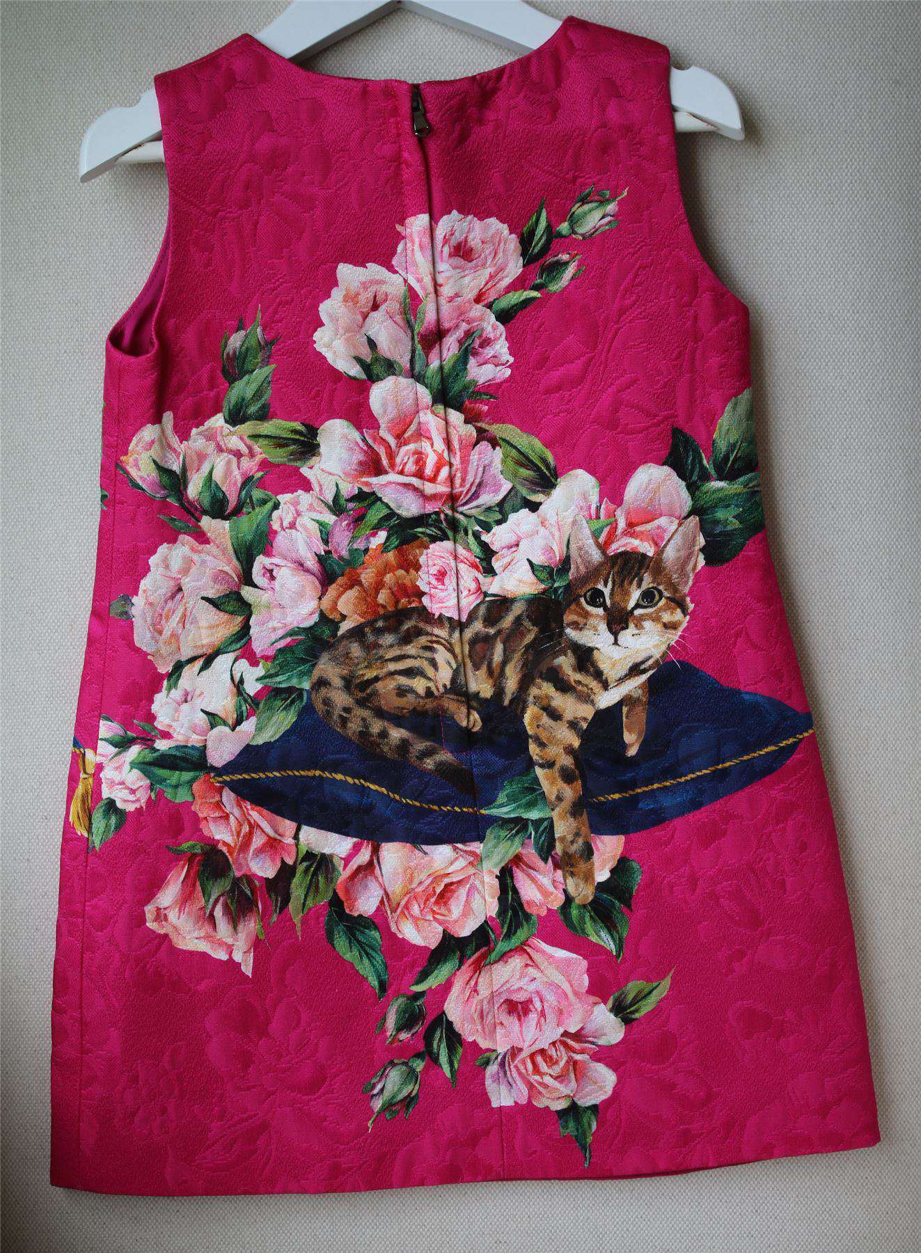 DOLCE & GABBANA GIRLS PINK BROCADE DRESS 4 YEARS - Image 4