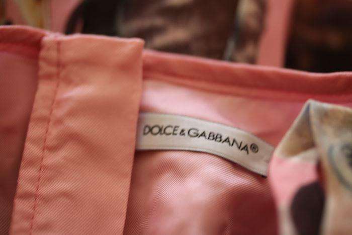 DOLCE & GABBANA GIRLS PINK CAT SILK DRESS 5 YEARS - Image 5