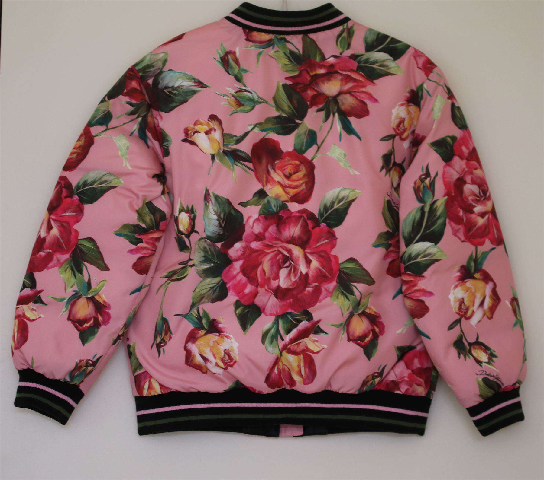 DOLCE & GABBANA GIRLS PINK FLORAL DOWN PADDED JACKET 4 YEARS - Image 2