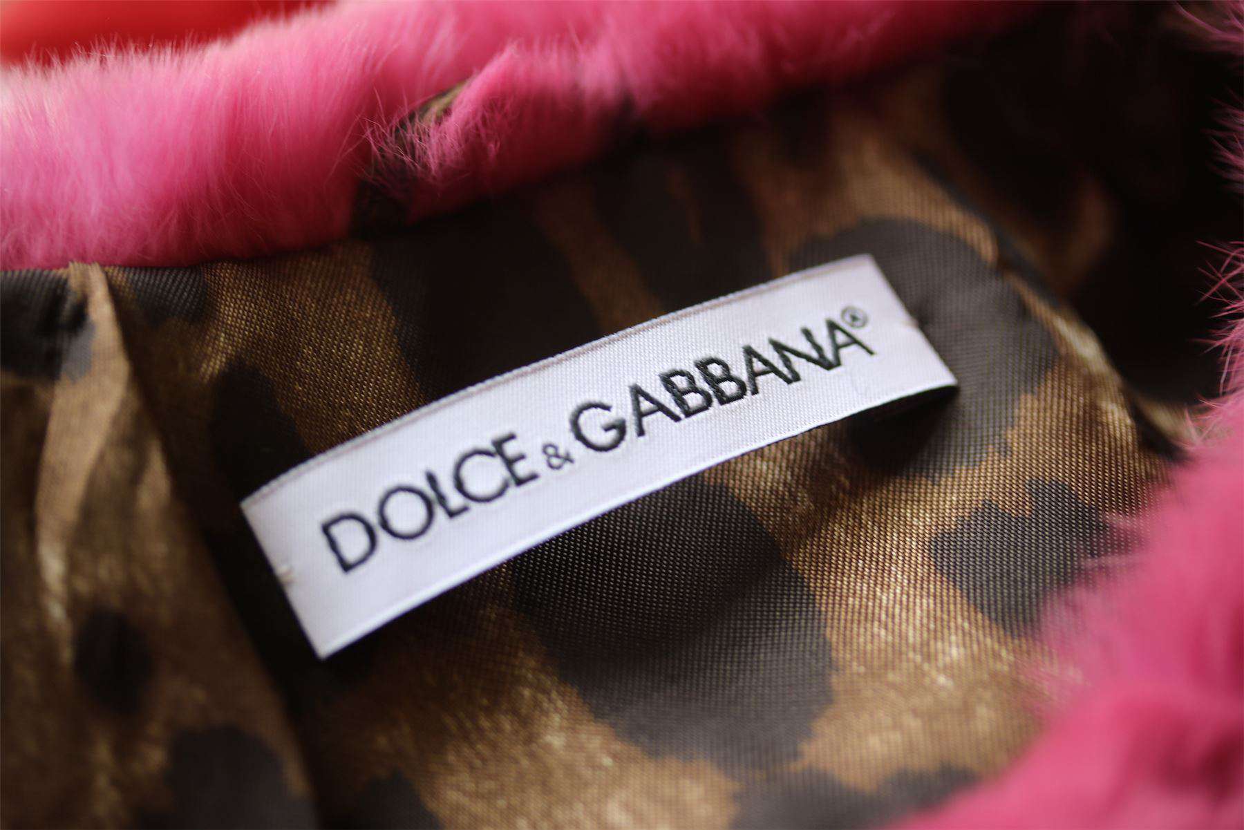 DOLCE & GABBANA GIRLS PINK FUR HEART COAT 4 YEARS - Image 3