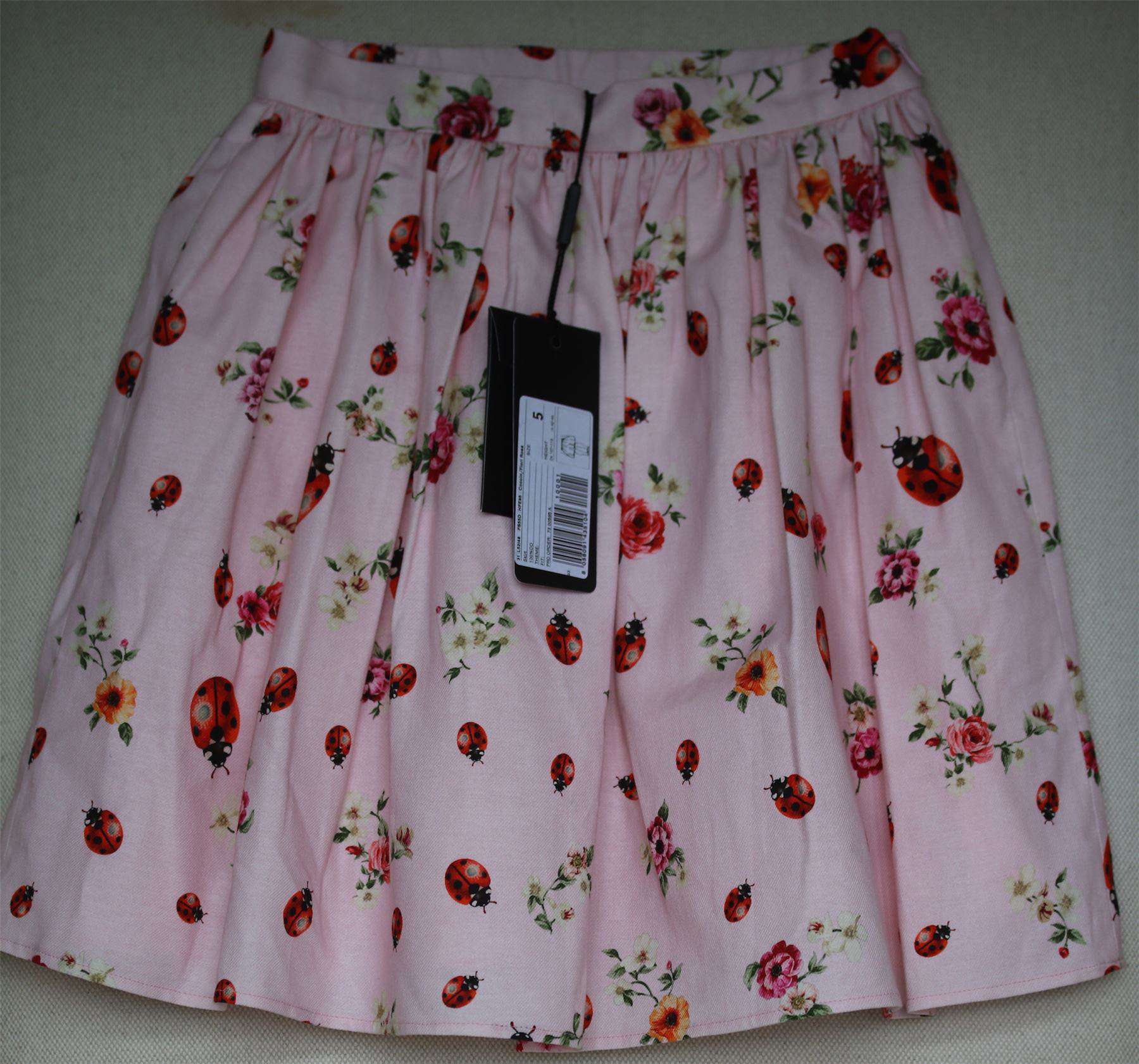 DOLCE & GABBANA GIRLS PINK LADYBIRD PRINT SKIRT 5 YEARS - Image 3