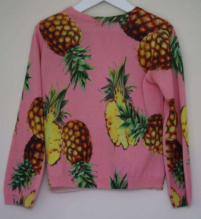 DOLCE & GABBANA GIRLS PINK PINEAPPLE CARDIGAN 4 YEARS - Image 2