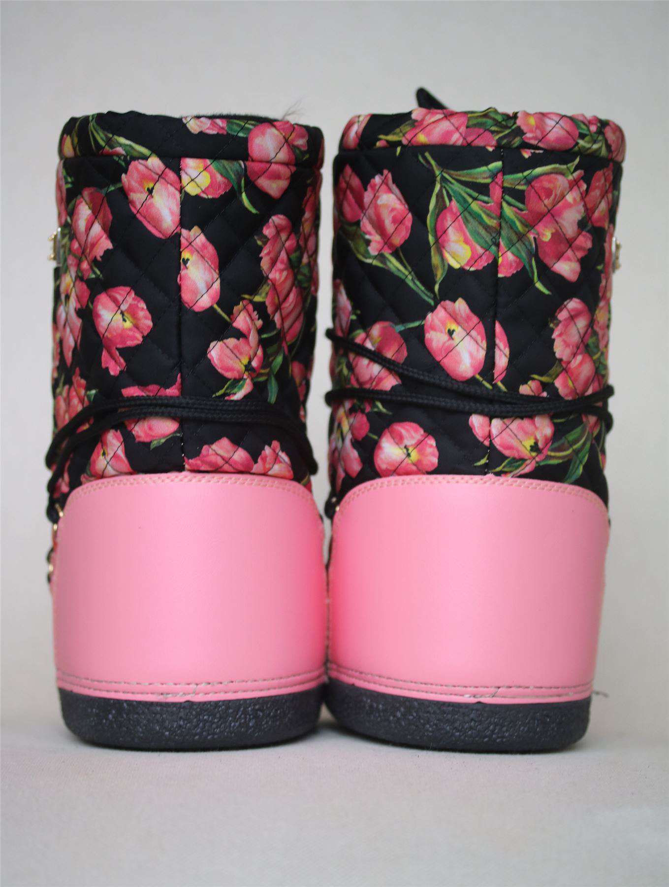 DOLCE & GABBANA GIRLS PINK TULIP SNOW BOOTS EU 28-31 UK 10-12 - Image 4