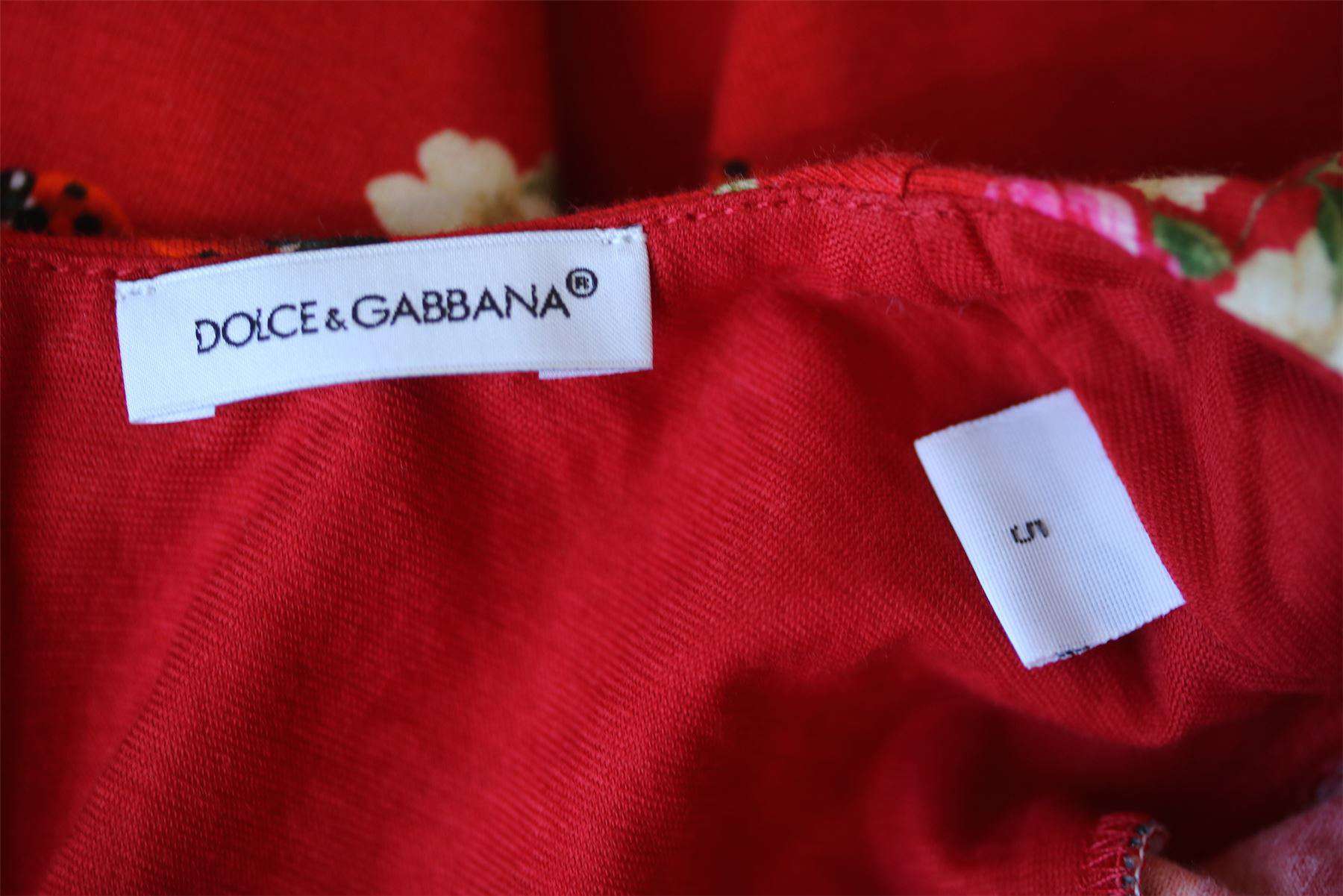 DOLCE & GABBANA GIRLS RED COCCINELLE DRESS 5 YEARS - Image 4