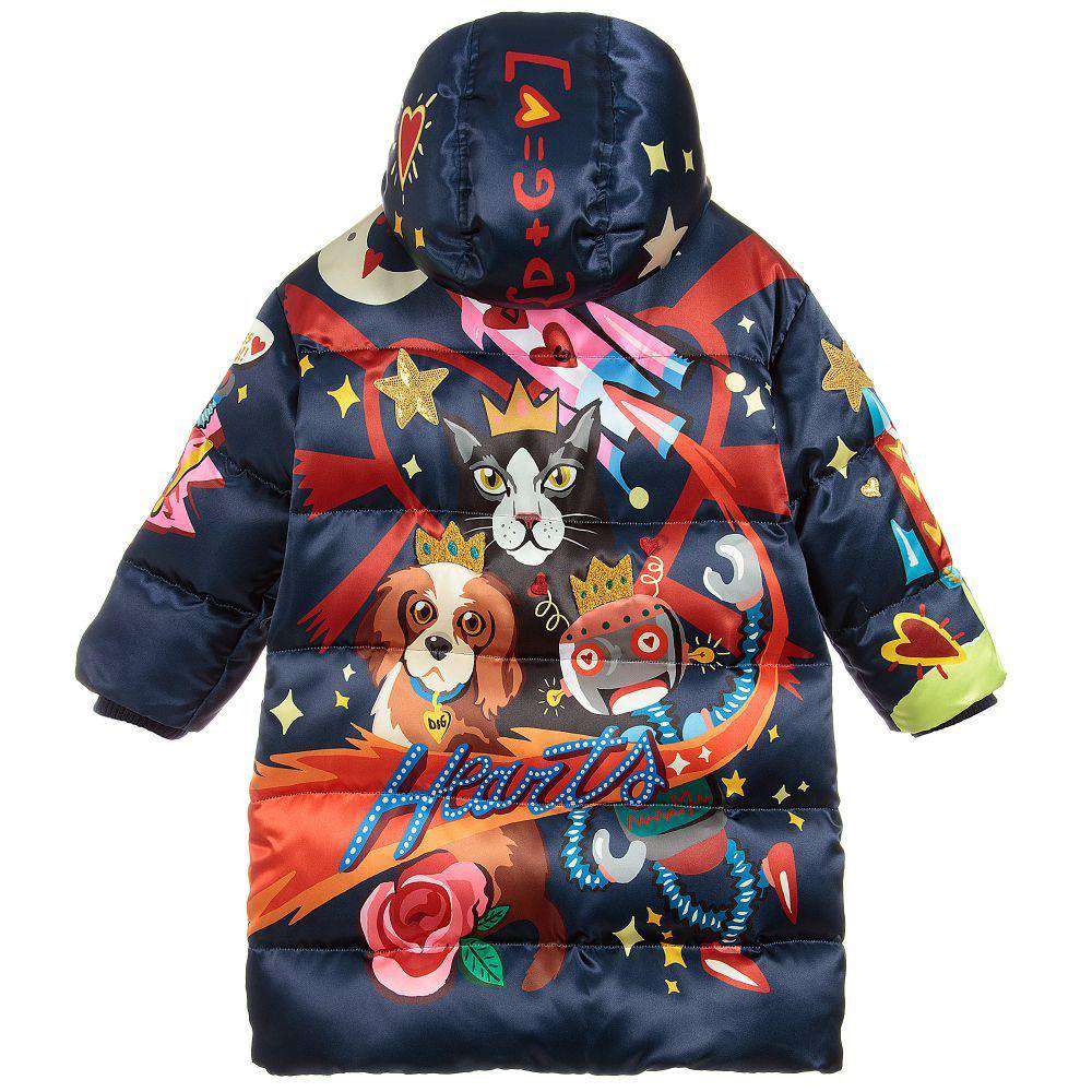DOLCE & GABBANA GIRLS SPACE & LOVE DOWN PADDED JACKET 4 YEARS - Image 3
