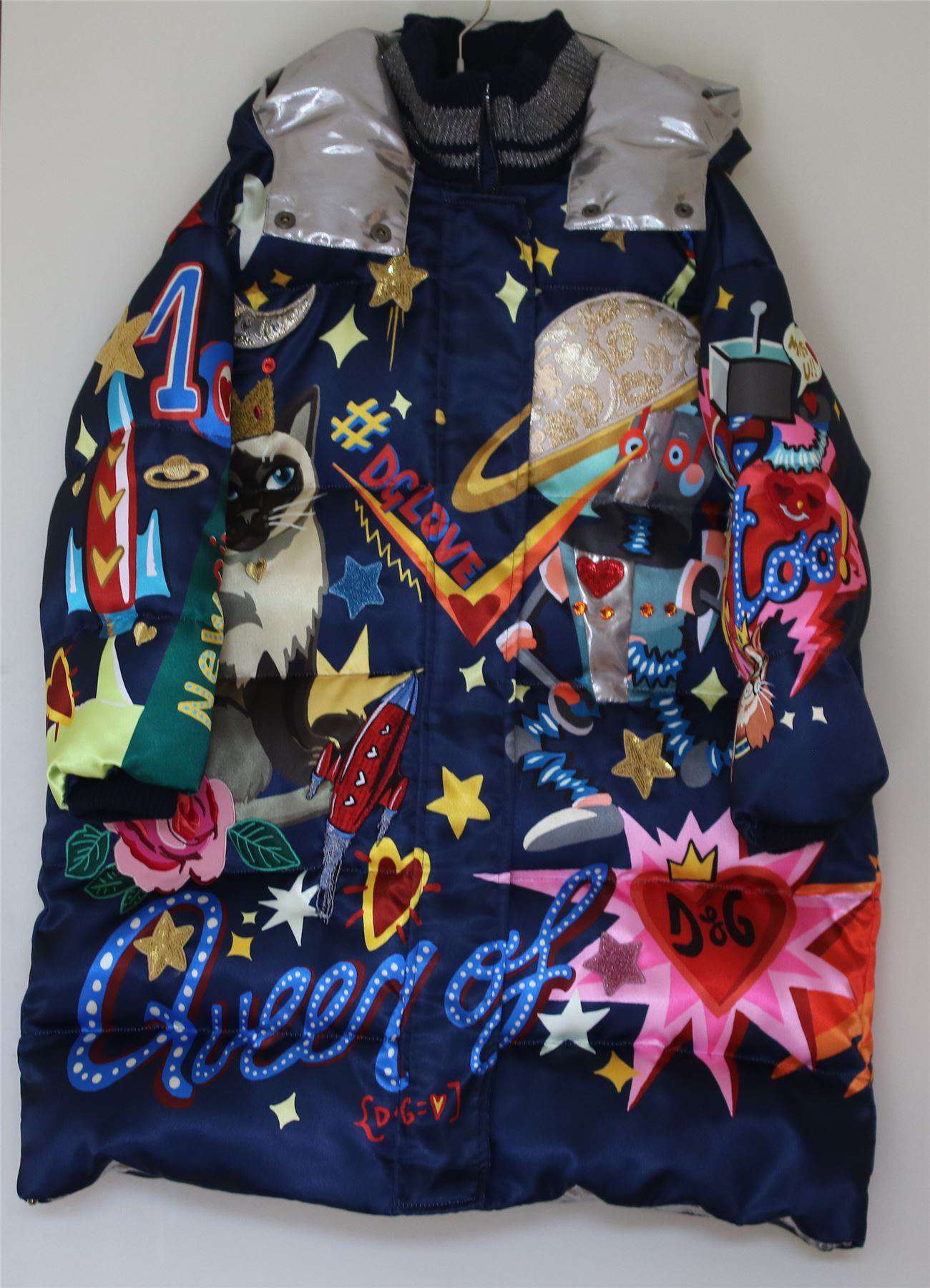 DOLCE & GABBANA GIRLS SPACE & LOVE DOWN PADDED JACKET 4 YEARS - Image 4