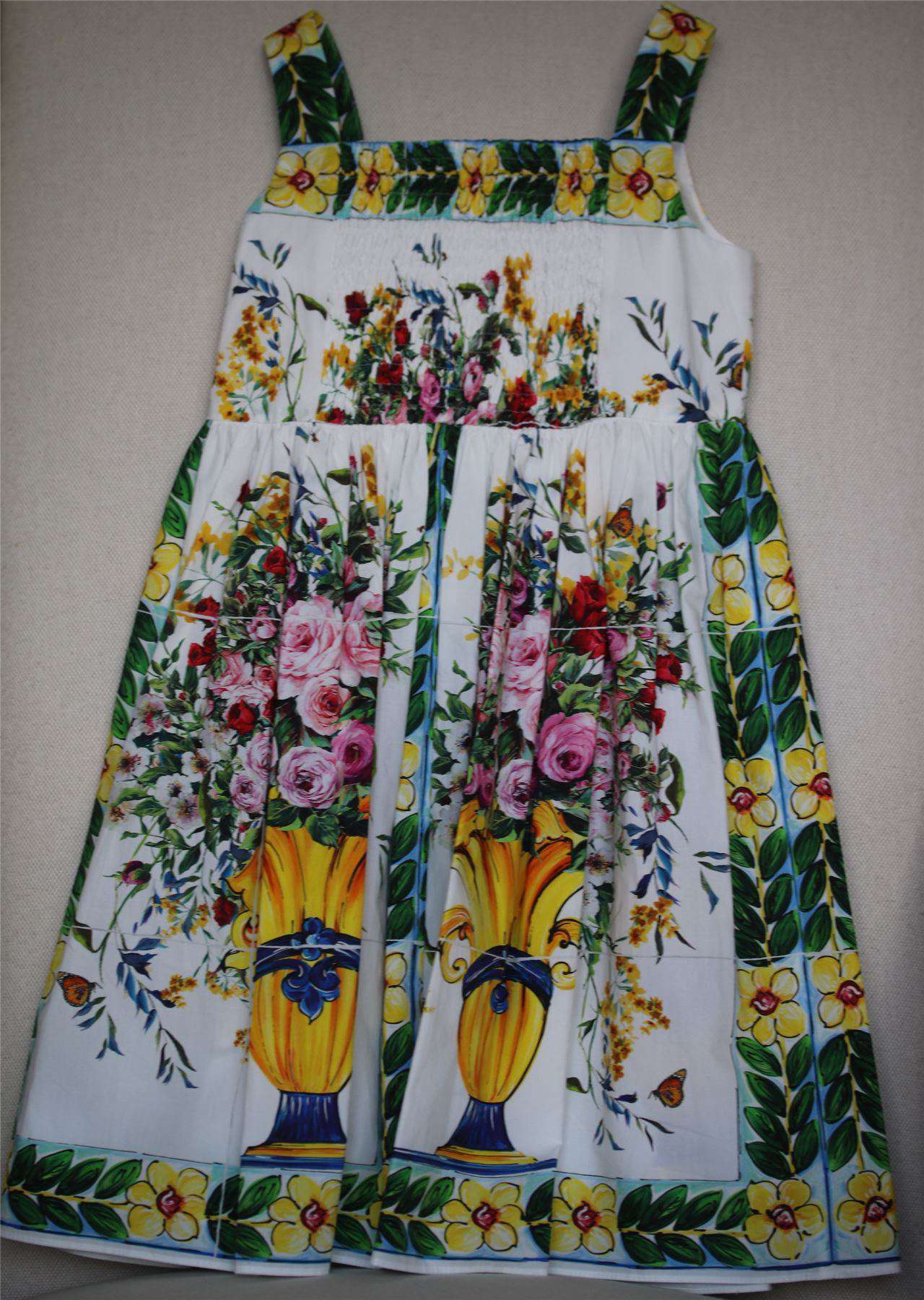DOLCE & GABBANA GIRLS VASO FIORE DRESS 5 YEARS - Image 5