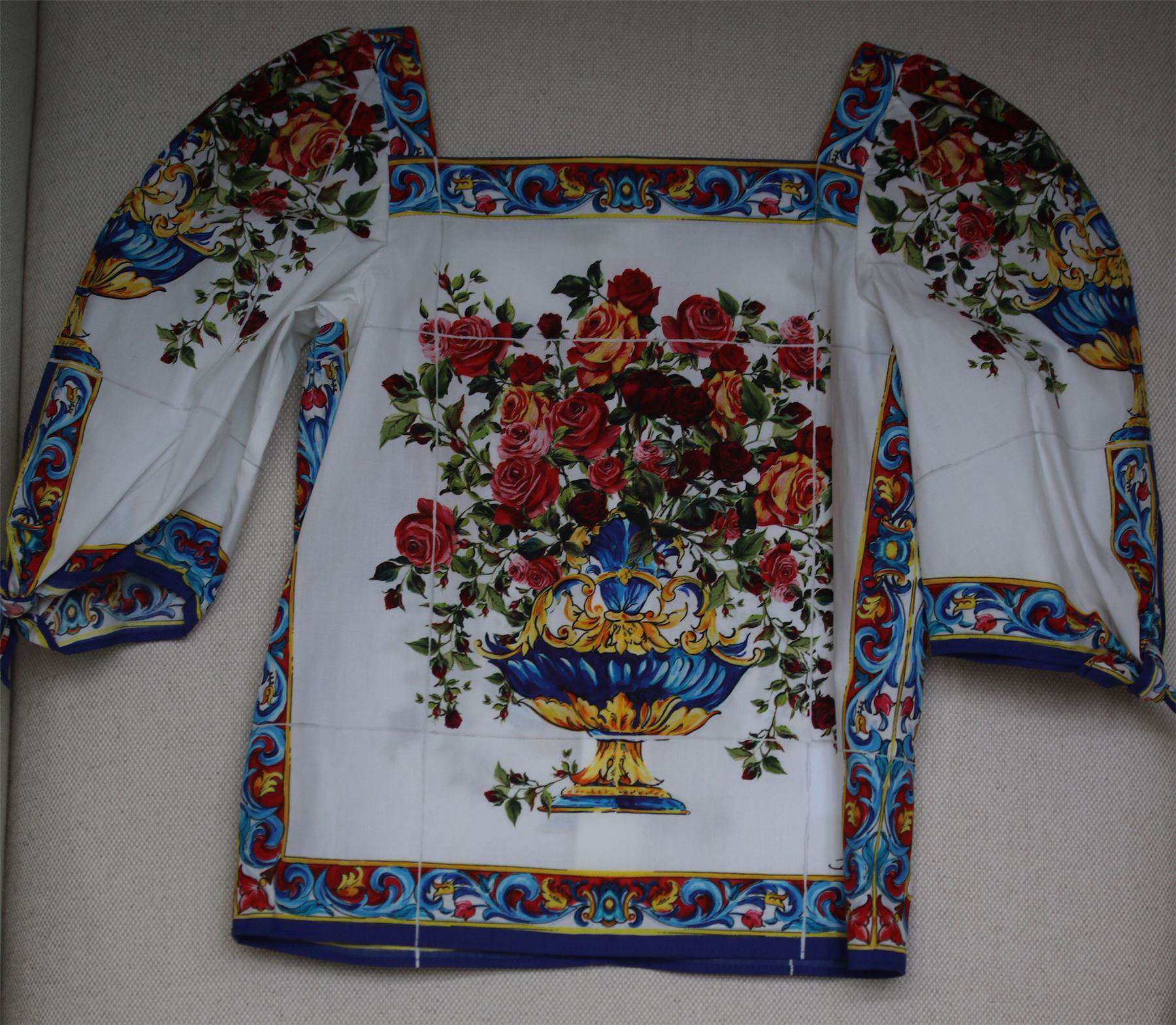 DOLCE & GABBANA GIRLS VASO FIORI BLOUSE 5 YEARS - Image 4