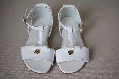 DOLCE & GABBANA GIRLS WHITE PATENT LEATHER SANDALS EU 24 UK 7 - Image 2