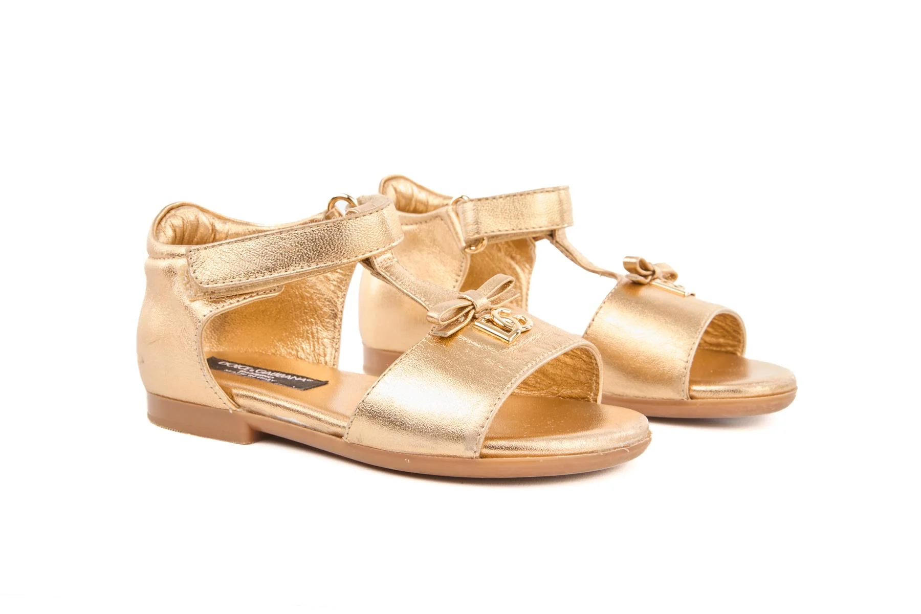 DOLCE & GABBANA GOLD KIDS GIRLS SANDALS EU 24 UK 7 US 8 - Image 2