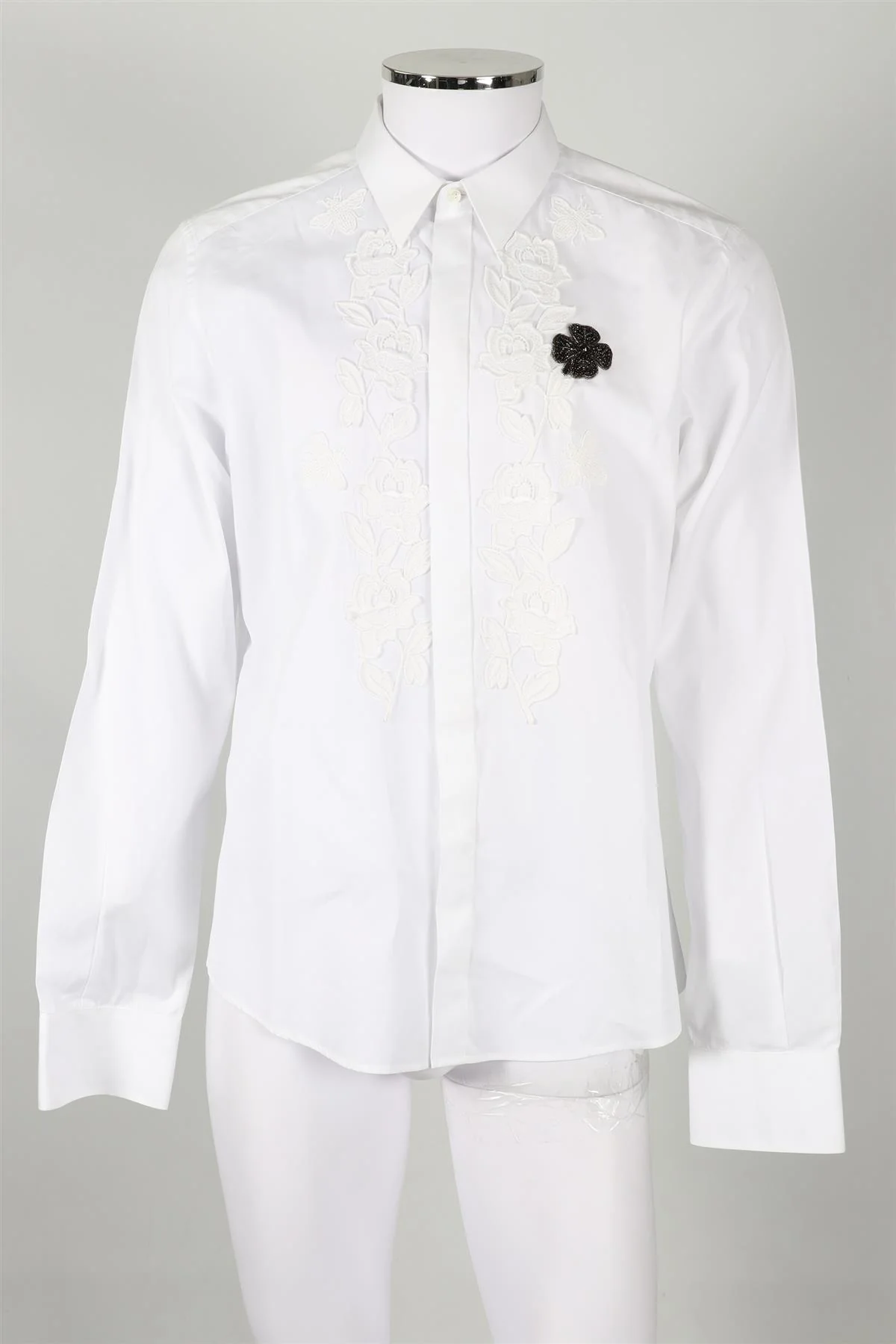 DOLCE & GABBANA GOLD WHITE MEN'S COTTON SHIRT SIZE 16.5 XXLARGE - Image 2