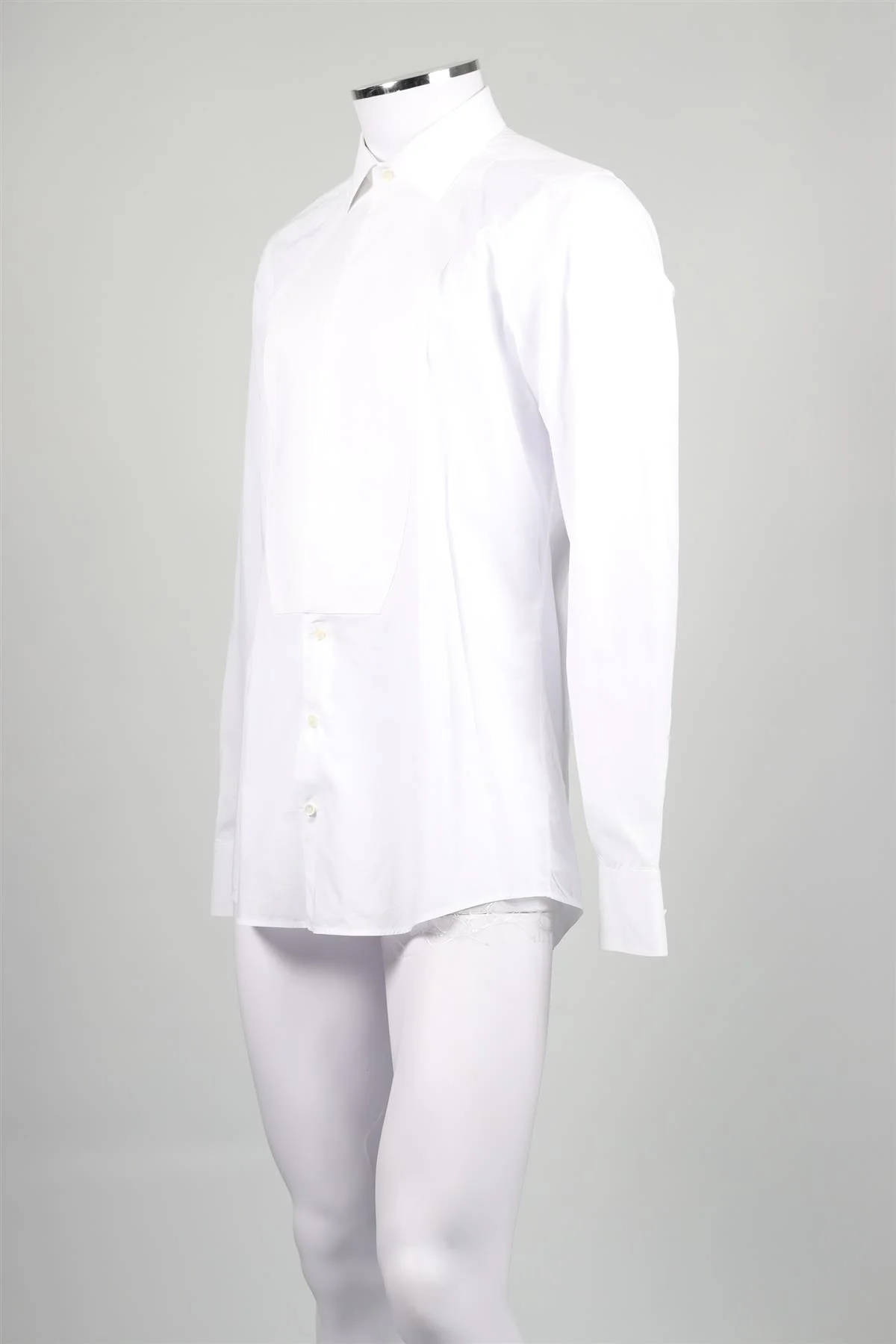 DOLCE & GABBANA GOLD WHITE MEN'S COTTON TUXEDO SHIRT EU COLLAR 41 UK 16 - Image 3
