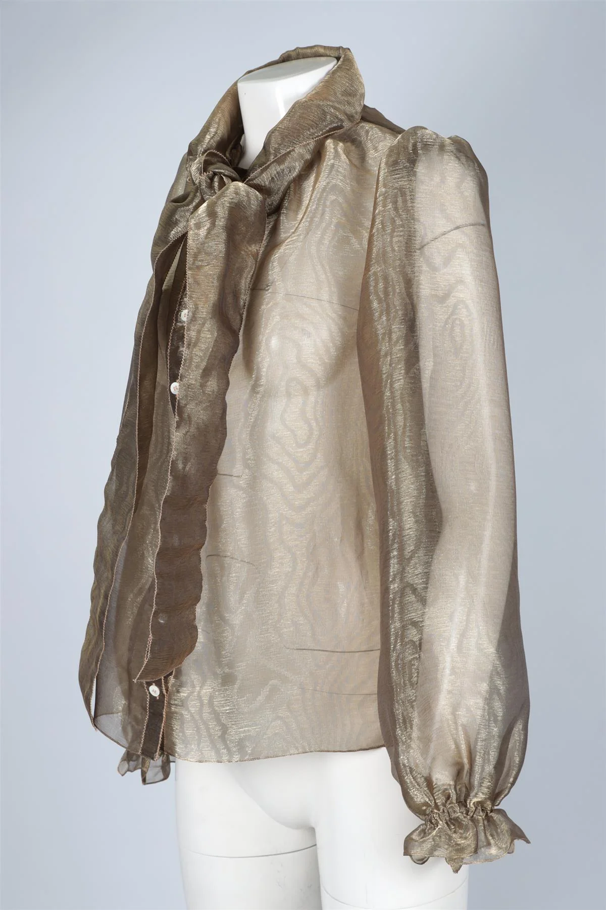 DOLCE & GABBANA GOLD WOVEN SHIRT IT 40 UK 8 - Image 3