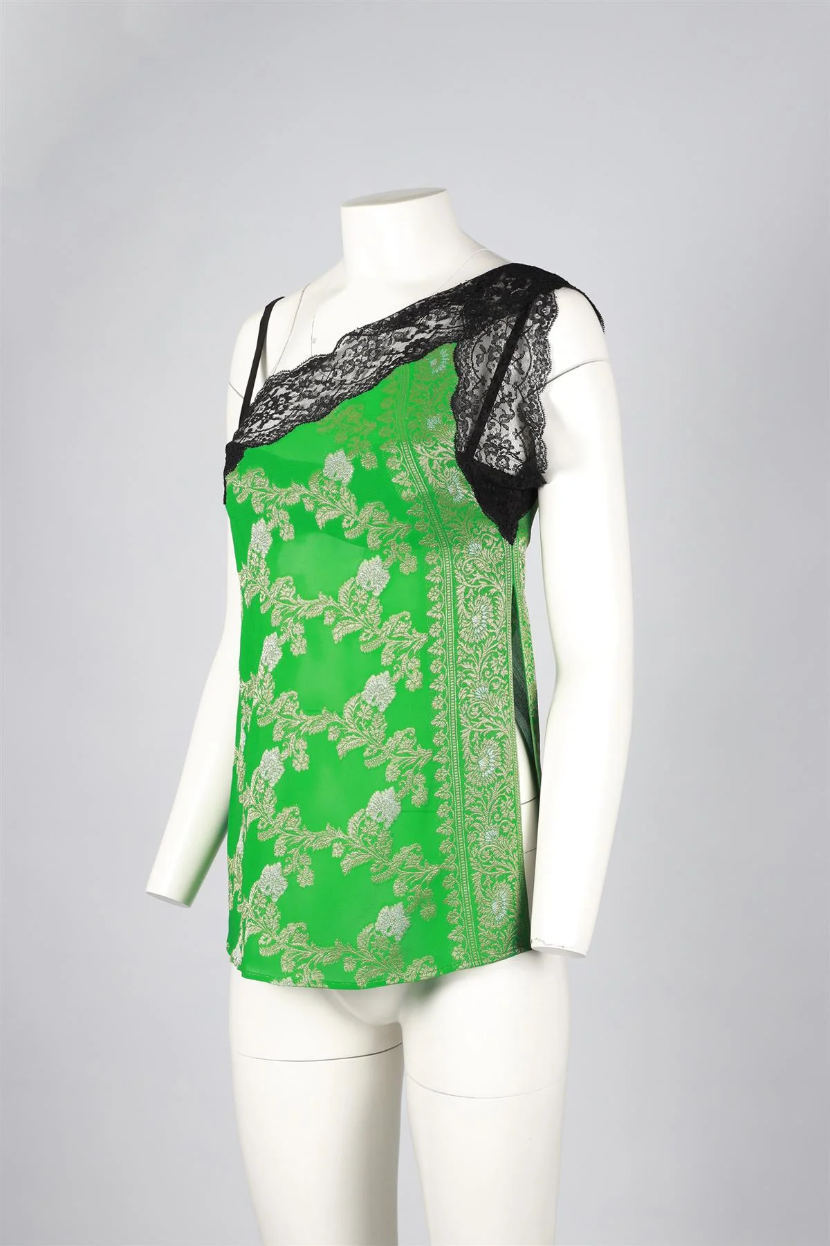 DOLCE & GABBANA GREEN SILK TOP IT 42 UK 10 - Image 3