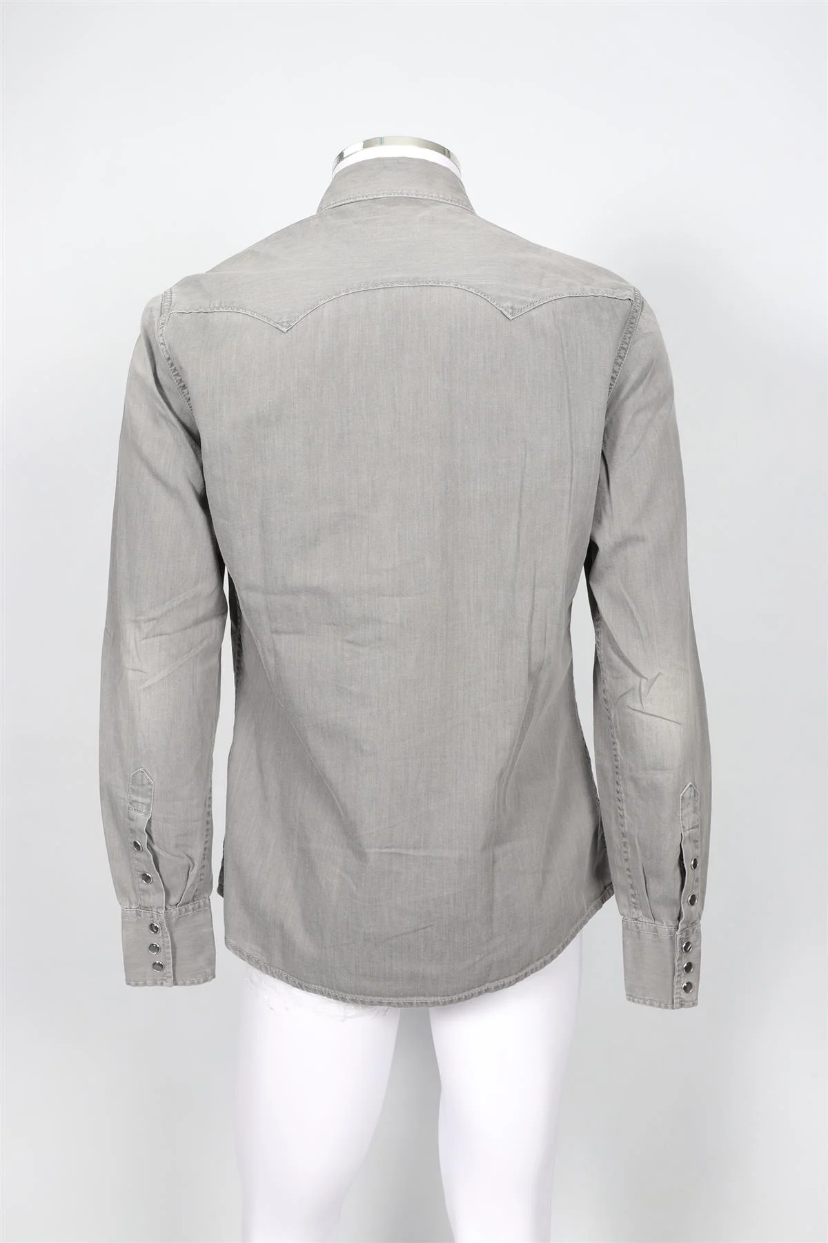DOLCE & GABBANA GREY MEN'S SICILIA DENIM SHIRT UK/US COLLAR 16 UK/US CHEST 40 - Image 4